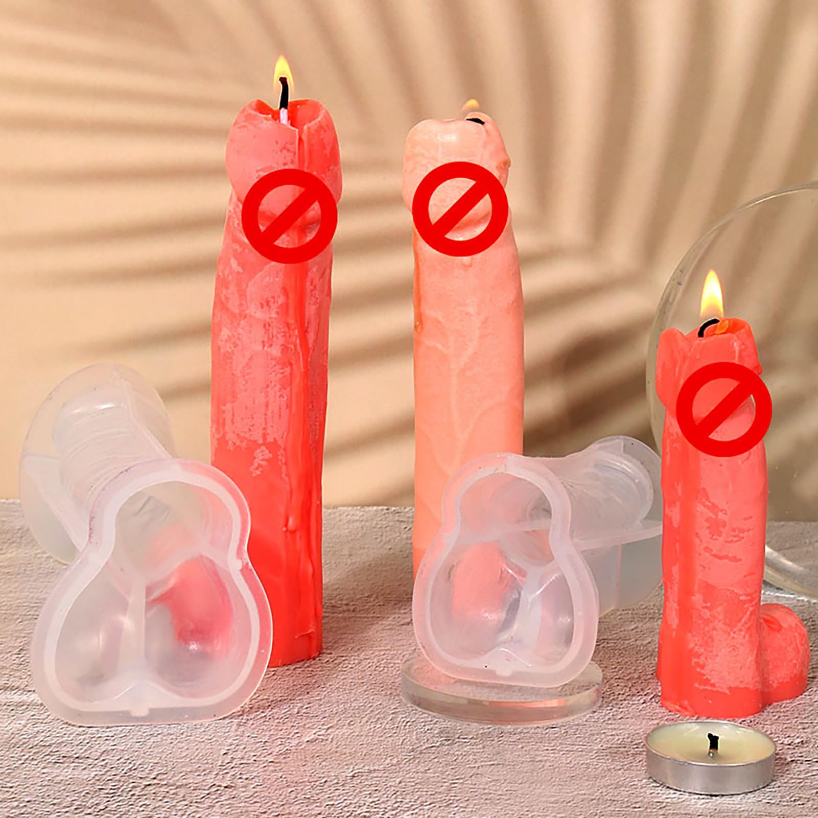 3 Silicone Penis Candle Molds for DIY Candle Making - Adult Themed Party Supplies & Bachelorette Decorations - Perfect for Naughty Birthday Parties, Adult Gag Gifts & Unique Home Decor