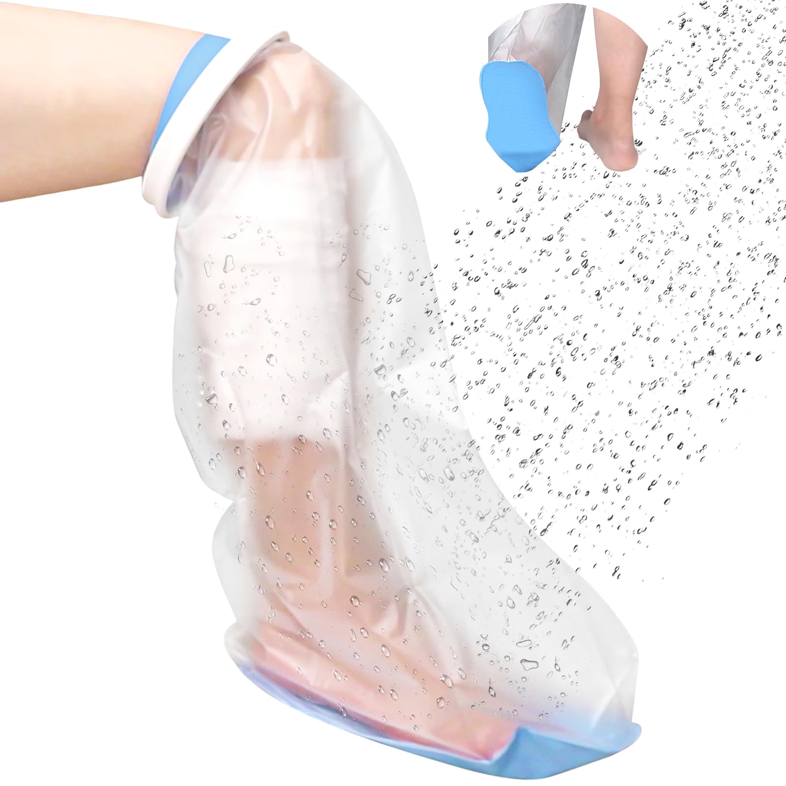 Waterproof Cast Cover for Leg - Non-Slip Shower Protector for Adults | Reusable & Watertight Leg Cast Protector for Knee, Ankle & Foot Surgery | Ideal for Post-Op Wound Care, Bathing & Daily Activities