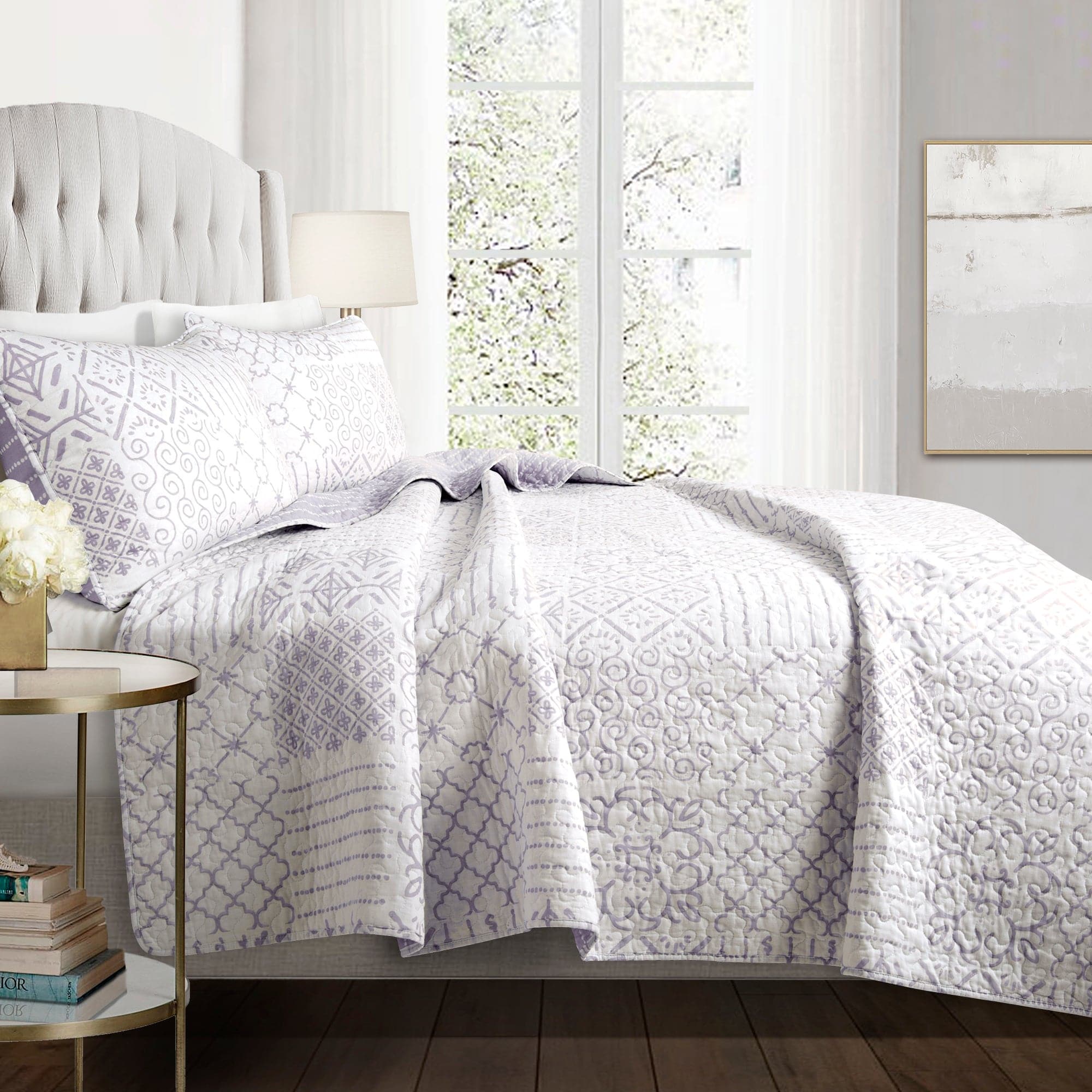 Monique 3-Piece Quilt Set - Queen Size Bedding, Soft & Cozy, Modern Floral Design - Perfect for Master Bedroom, Guest Room & Cozy Home Decor