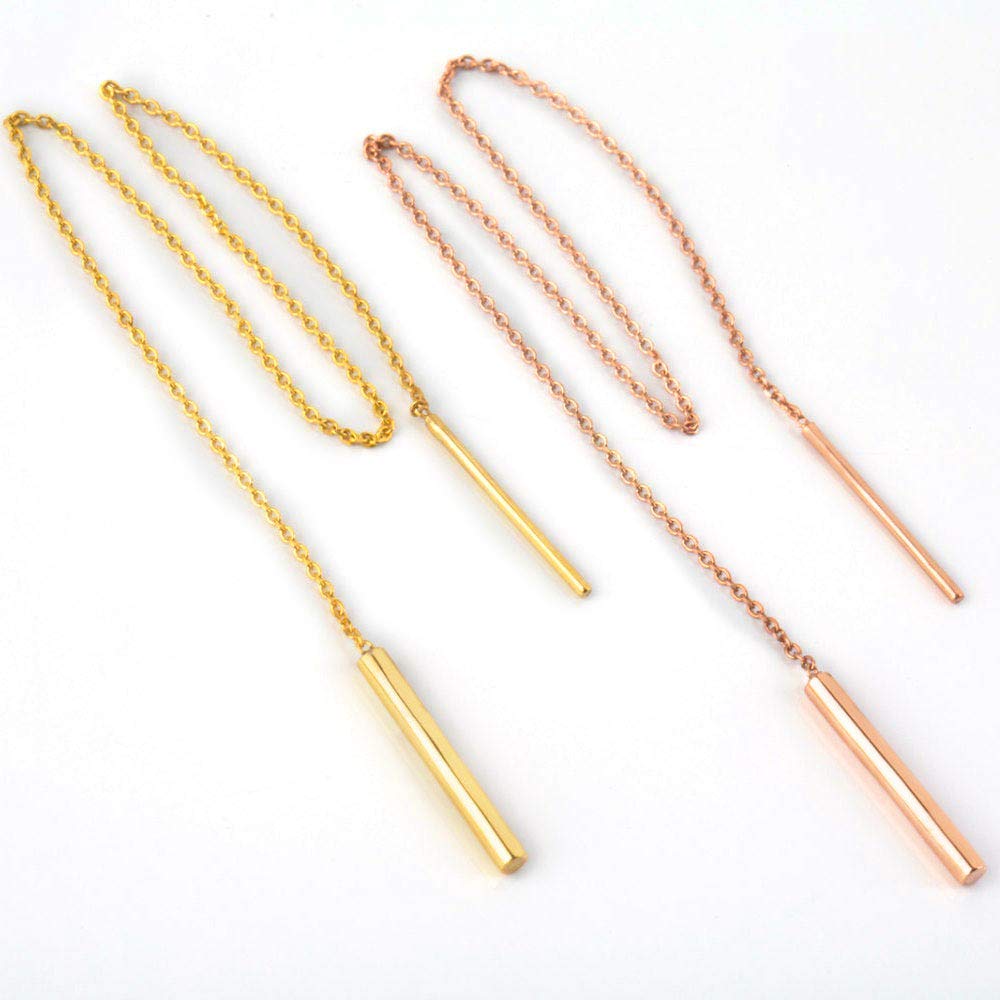 Elegant Jewelry Box - 9K, 14K & 18K Solid Gold Women's Threader Chain Earrings | Dangle Drop Earrings for Women | Unique Birthday Gift for Her | Perfect for Parties, Weddings & Special Occasions