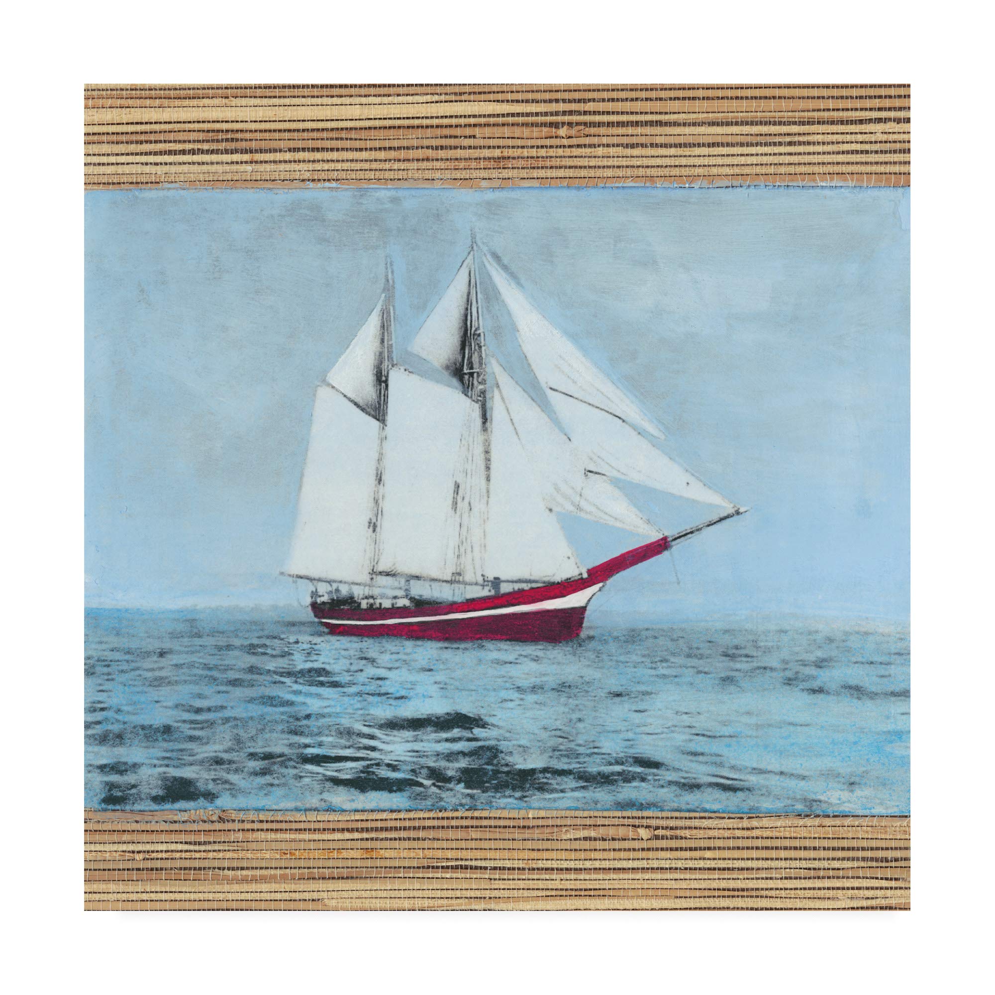 Naomi McCavitt Seagrass Nautical I Fine Art Print - 18x18 Inch Coastal Wall Decor for Beach House, Living Room & Office