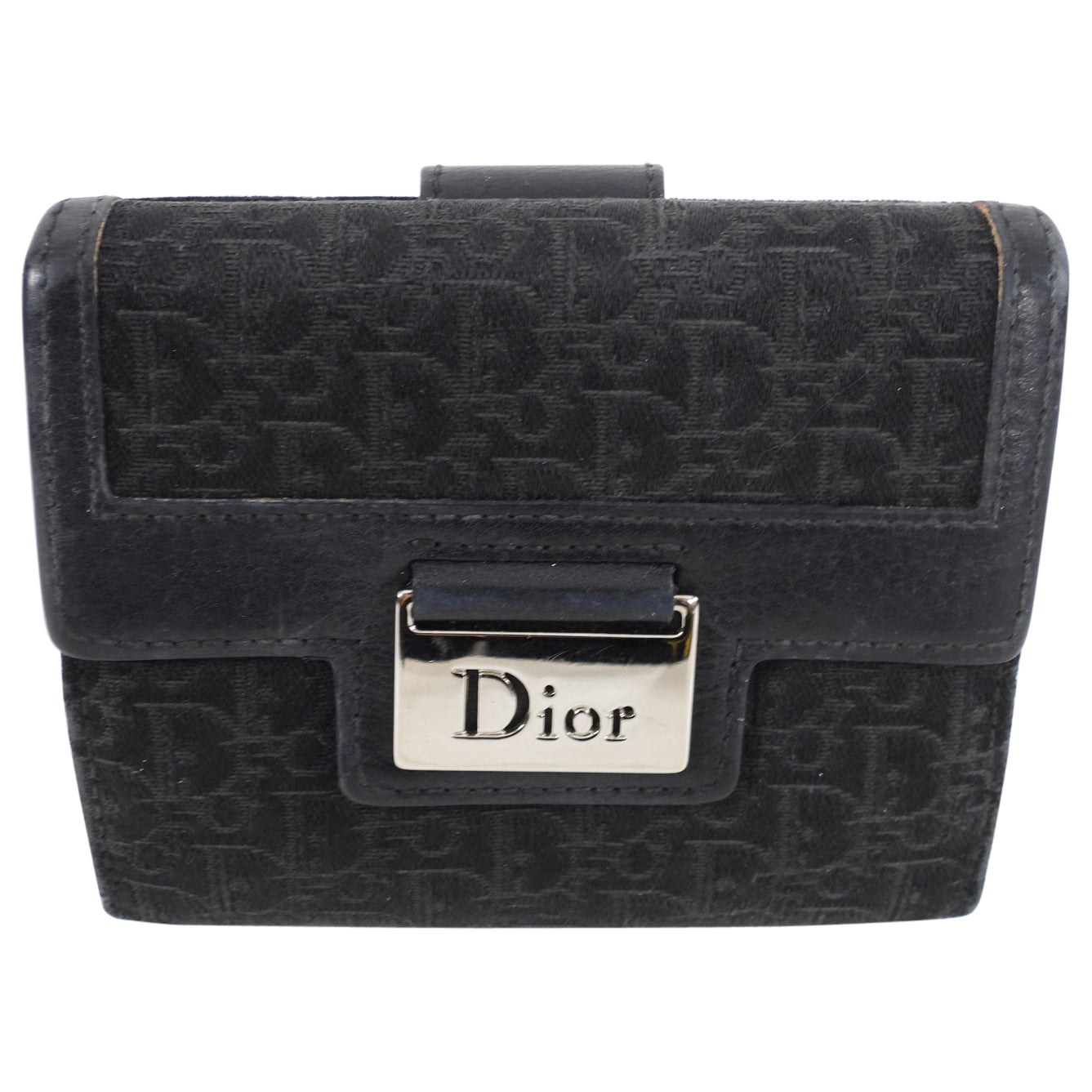 Dior Street Chic Vintage Monogram Compact Wallet for Women | Luxury Designer Card Holder | Perfect for Everyday Use, Travel & Special Occasions
