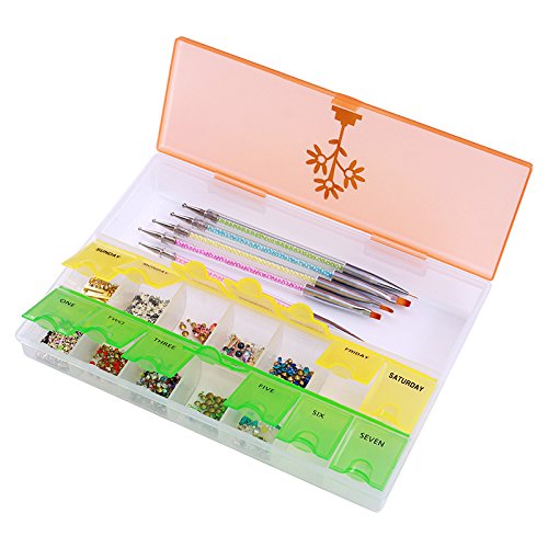 Colorful Empty Storage Box for Nail Jewelry Beads - 1PC Nail Brush Holder & Manicure Organizer - Nail Art Tool Accessory - Perfect for Salon, Home, and Travel Use