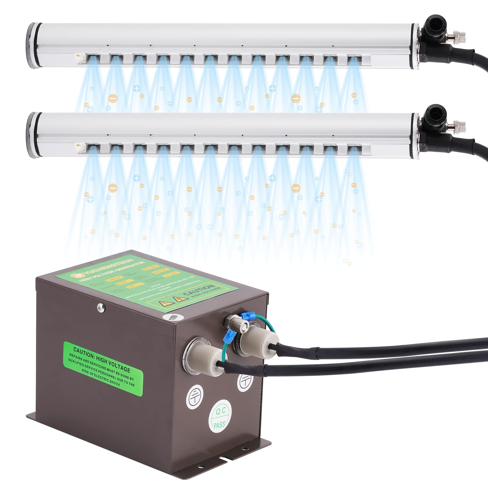 YUCHENGTECH 60cm Ionizing Air Bar - Anti Static Ionizer Bar with 7KV High Voltage Generator for Static Elimination, 110V - Perfect for Electronics Assembly, Printing, and Plastic Manufacturing