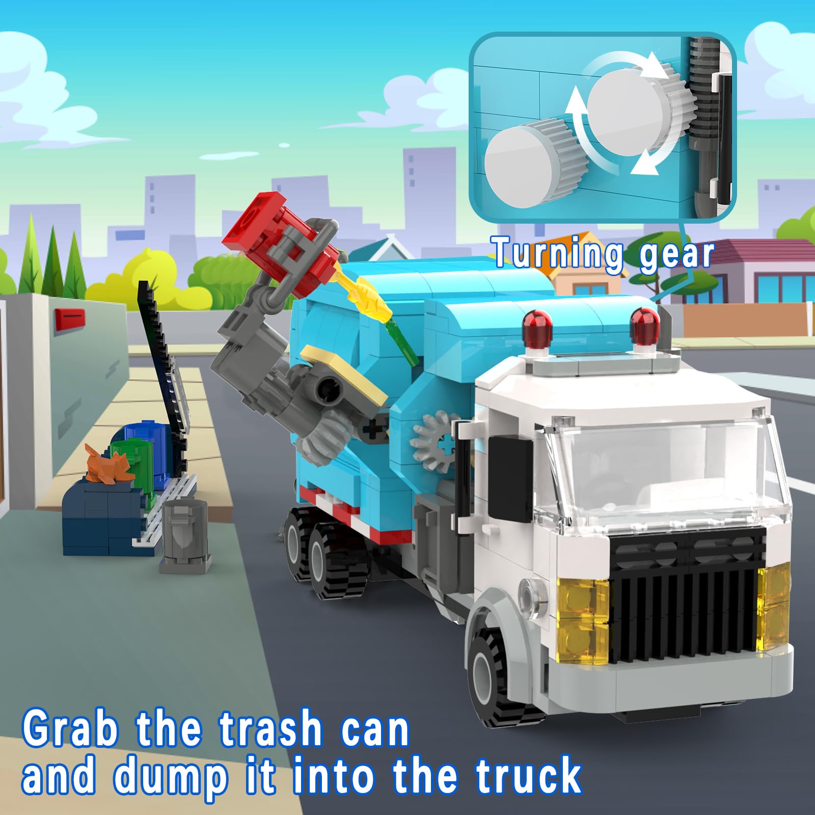 Tenhorses Garbage Truck Building Set - 432PCS Recycling Truck Toy with 4 Sorting Bins & Tipping Platform, STEM Educational Construction Kit for Kids Ages 6+, Perfect Gift for Boys & Girls | Playtime, Birthday & Learning Scenes