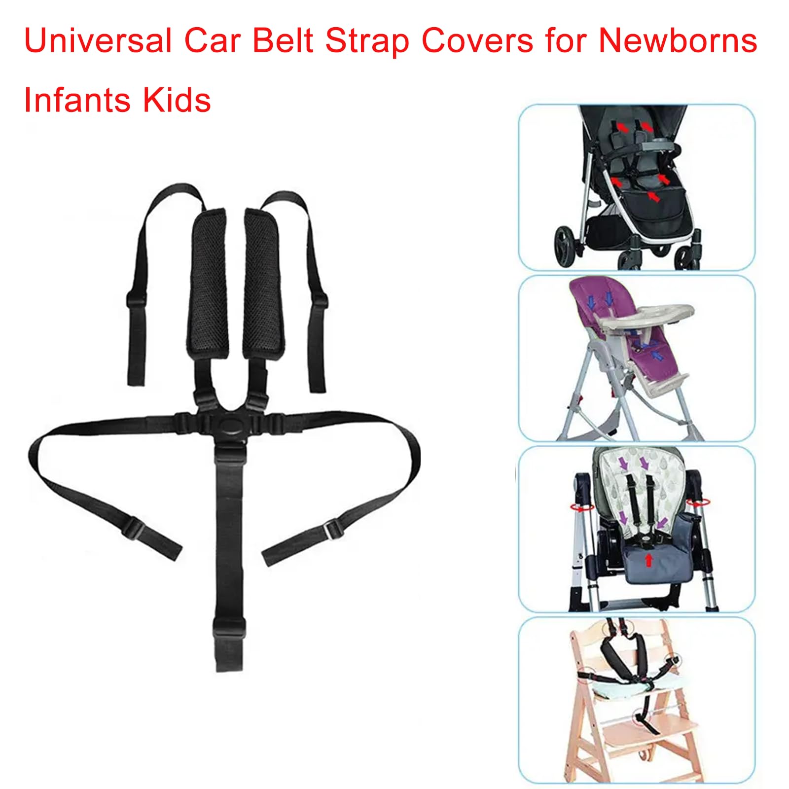 2 Pack Universal Car Seat Strap Covers - Soft Shoulder & Neck Pads for Baby & Kids - Comfortable Seat Belt Protectors for Long Rides, Travel, and Daily Commute