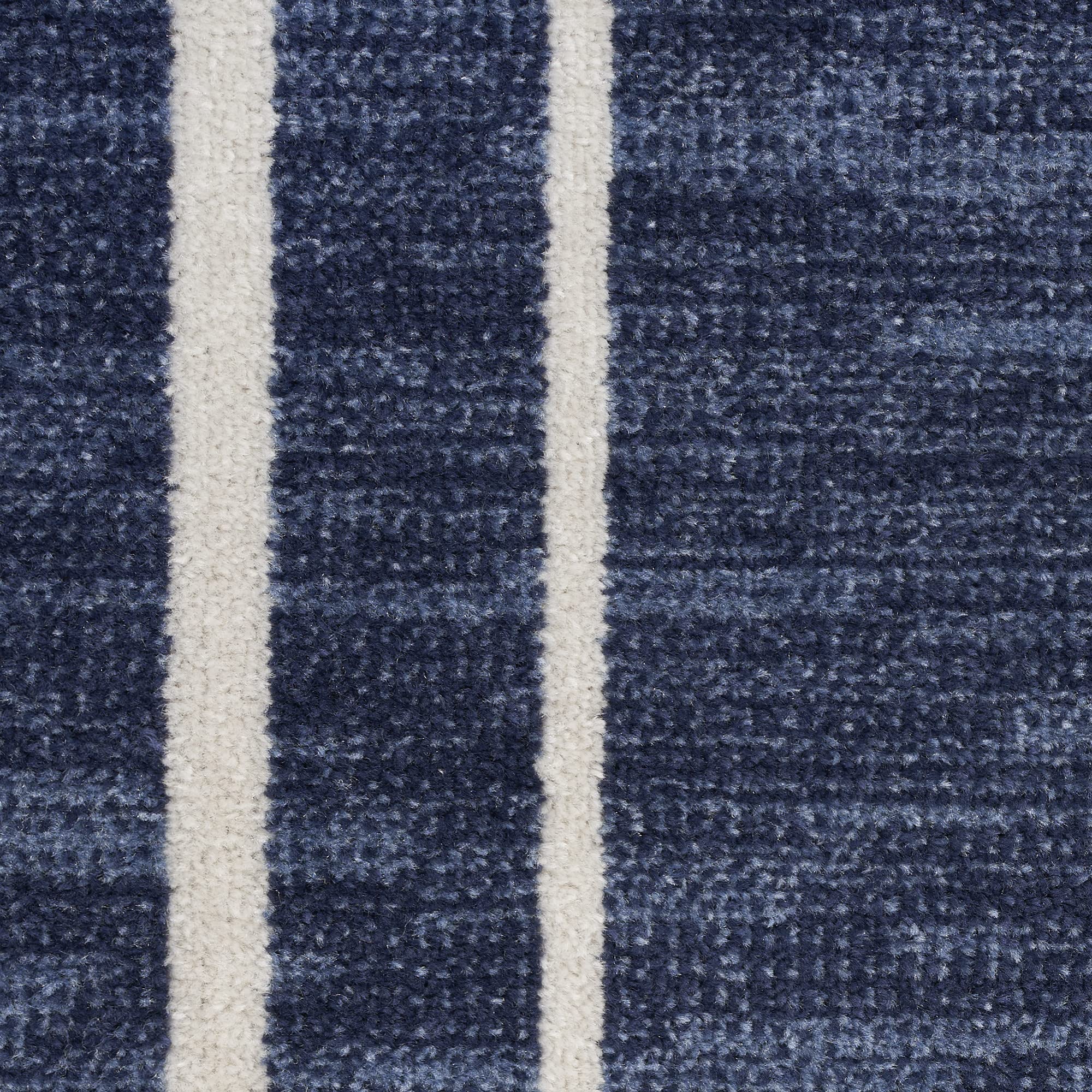 Nourison Essentials 5' x 7' Navy/Ivory Contemporary Area Rug - Soft Polypropylene Indoor Rug for Living Room, Bedroom & Office