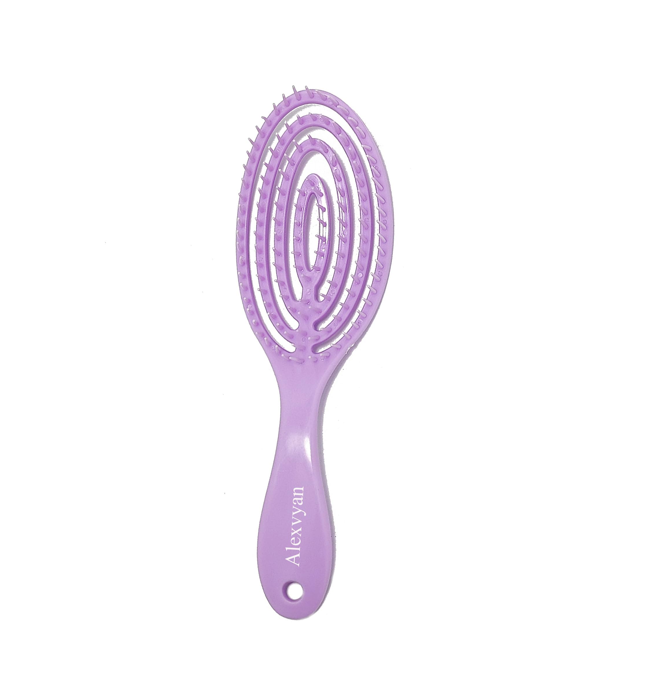 Alexvyan Purple Scalp Massage Comb - Detangling Hair Brush for Wet & Curly Hair - Salon Styling Tool for Women, Men & Kids - Perfect for Home Hair Care & Professional Salon Use