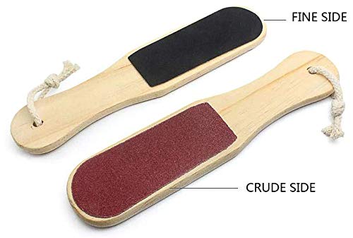 Dual Sided Wooden Foot Scraper - Hard & Dead Skin Callus Remover Pedicure Tool for Smooth Feet - Perfect for Home Spa, Pedicure & Foot Care Routine (Pack of 1)