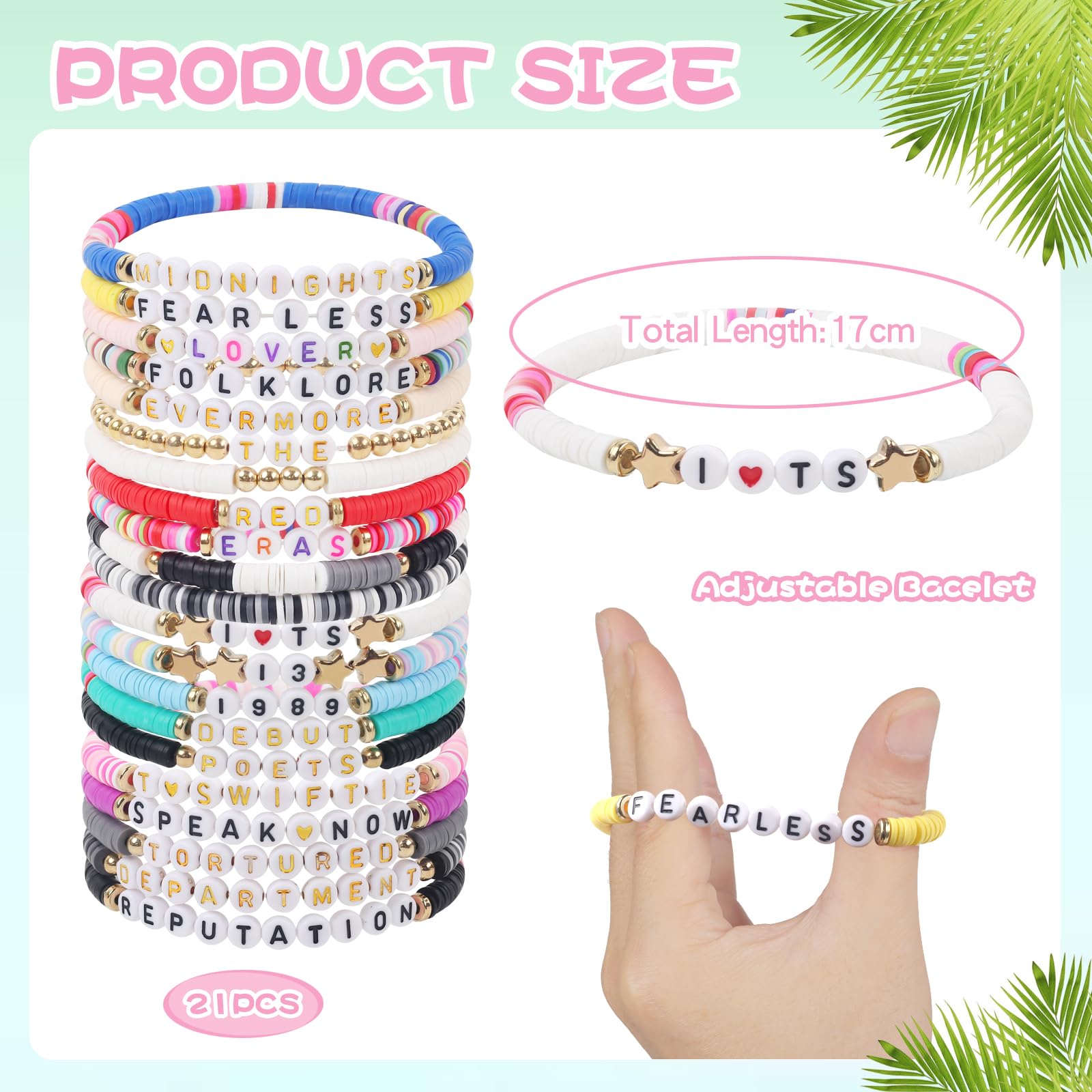 Vefungyan 21PCS Clay Bead Bracelets for Women - Elastic Heishi Beaded Boho Stackable Bracelets Set, Rainbow Disc Layering Bracelets for Summer & Beach Wear | Perfect for Festival, Vacation, and Everyday Boho Style Accessories