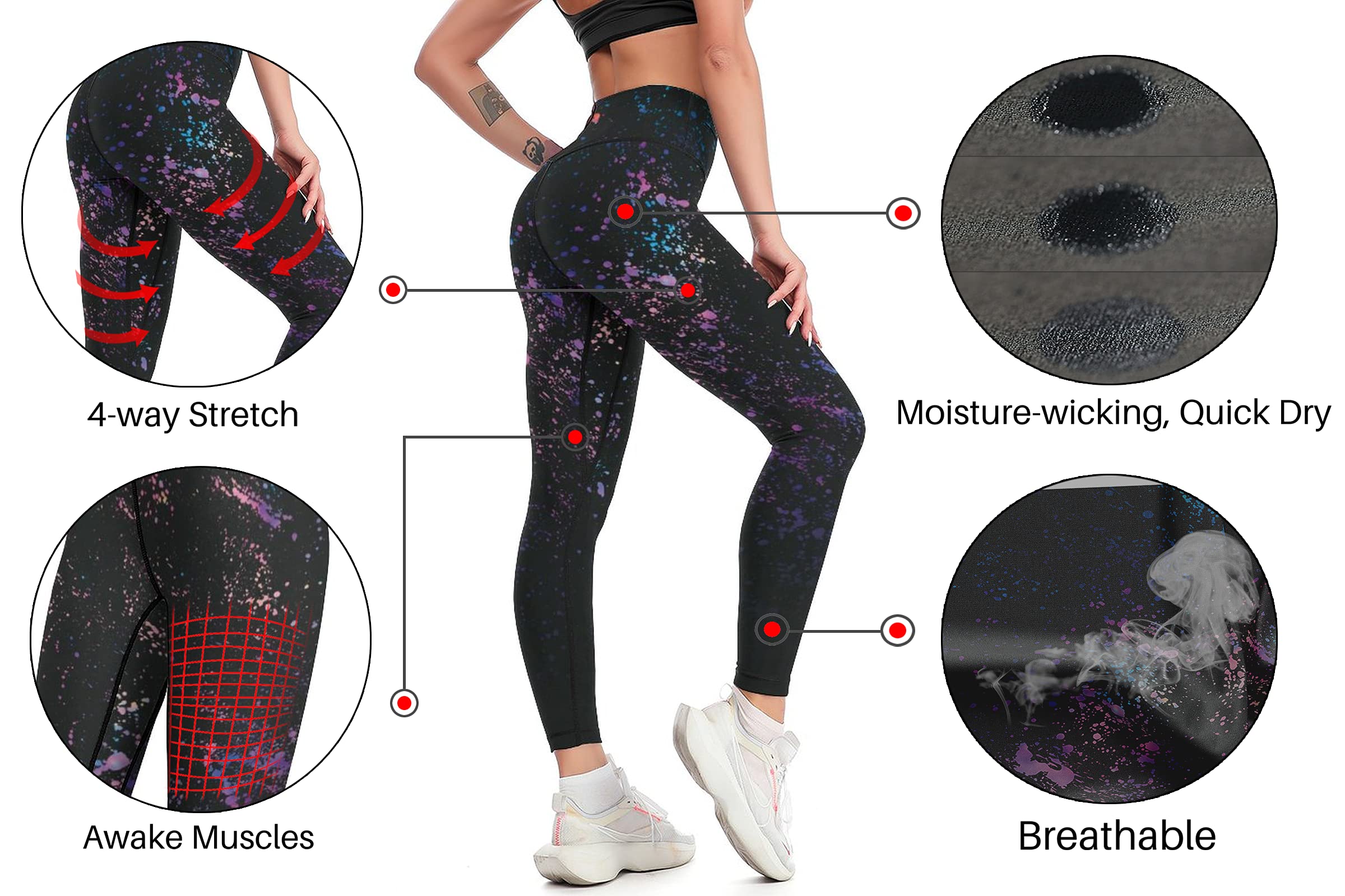 Cerburny High Waisted Yoga Pants for Women - Tummy Control Workout Leggings, Gym Athletic Spandex Pants | Perfect for Yoga, Running & Everyday Wear