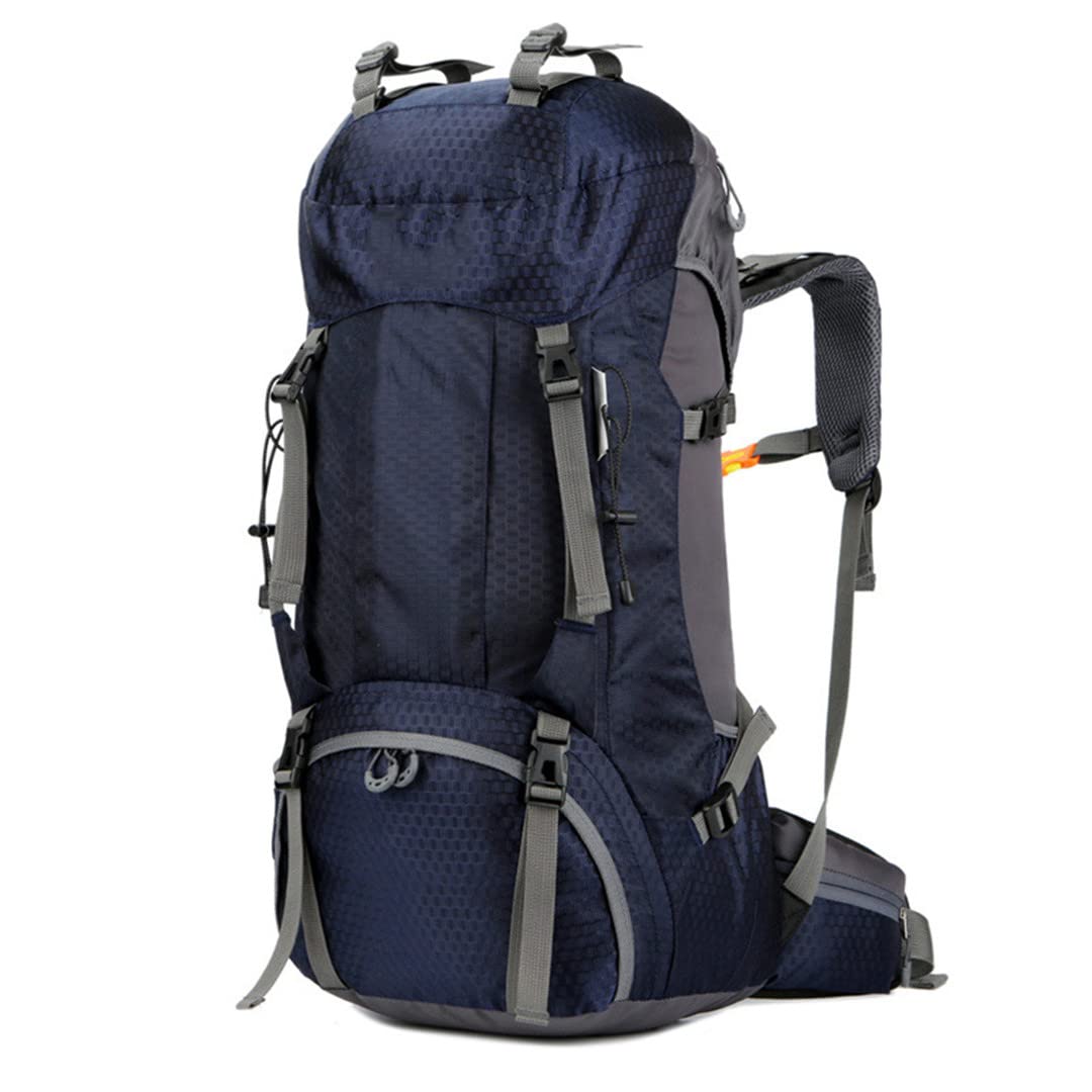 Yshdavzhe Ultralight 50-70L Nylon Hiking Backpack - Waterproof Outdoor Camping Backpack for Men & Women (Blue) - Perfect for Trekking, Travel & Adventure Sports