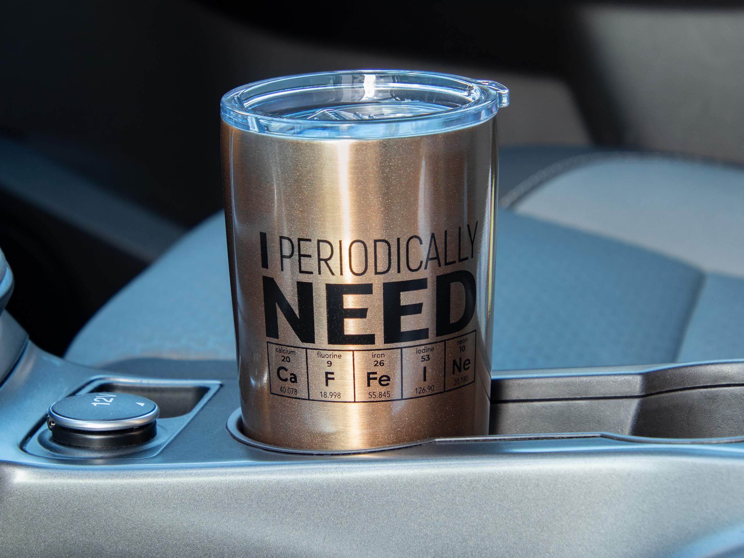 KLUBI Science Gifts for Adults - 20oz I Periodically Need Caffeine Tumbler | Funny Coffee Mug for Science Teachers, Biology & Chemistry Lovers | Perfect for Lab, Office & Classroom Use