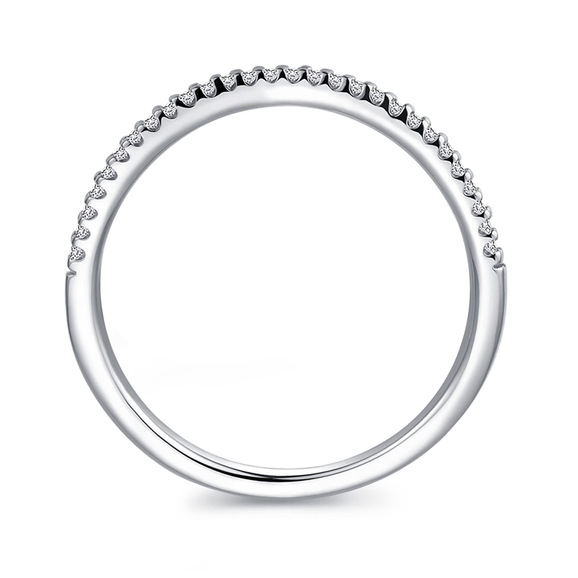 14K Gold Moissanite Wedding Band for Women - 1.5mm V-Shape Chevron Curved Eternity Ring, Durable & Hypoallergenic Jewelry Gift for Bride, Anniversary, Engagement, or Special Occasions