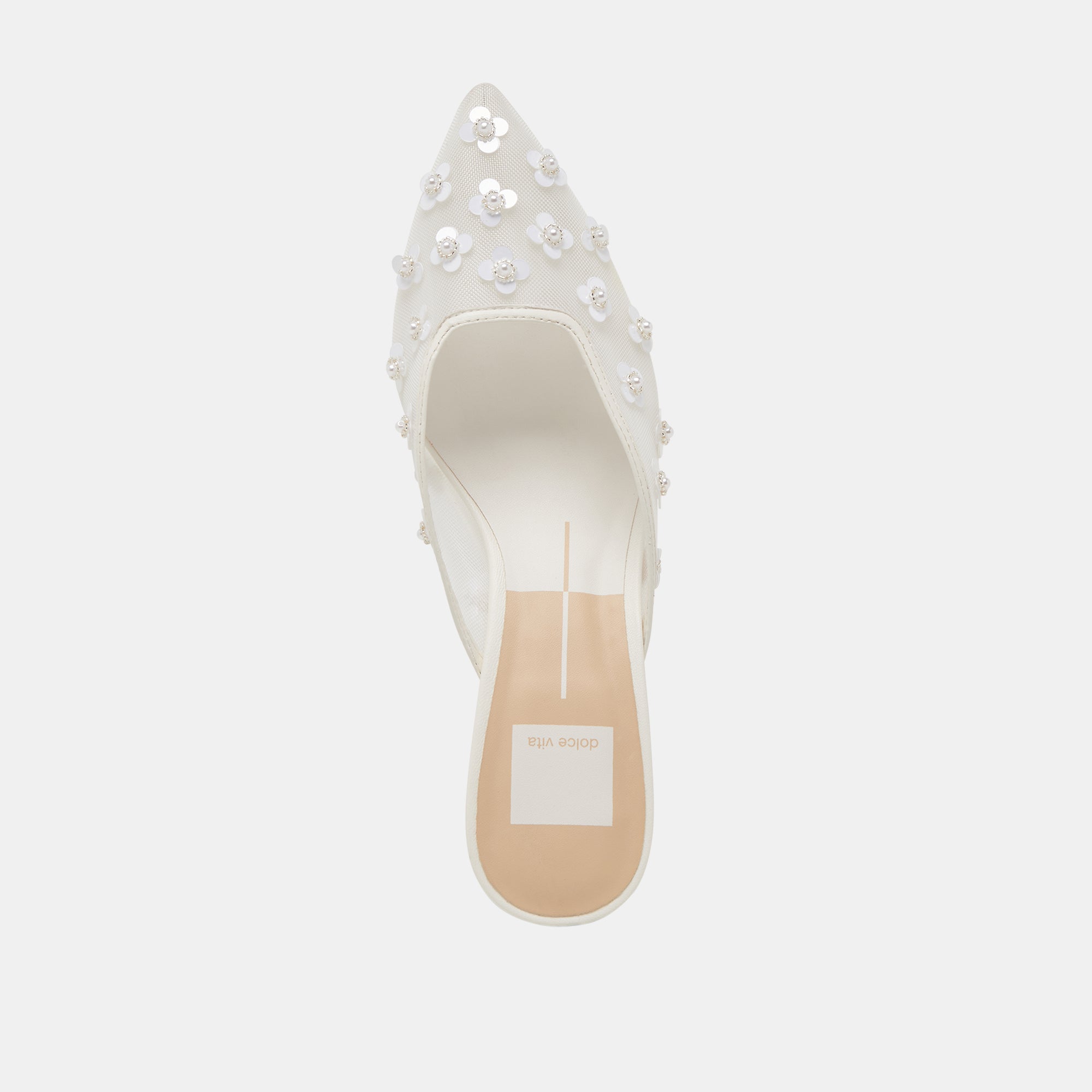 CLARA PEARL Heels for Women - True White Daisy Mesh Pumps - Elegant High Heels for Parties, Weddings & Special Occasions