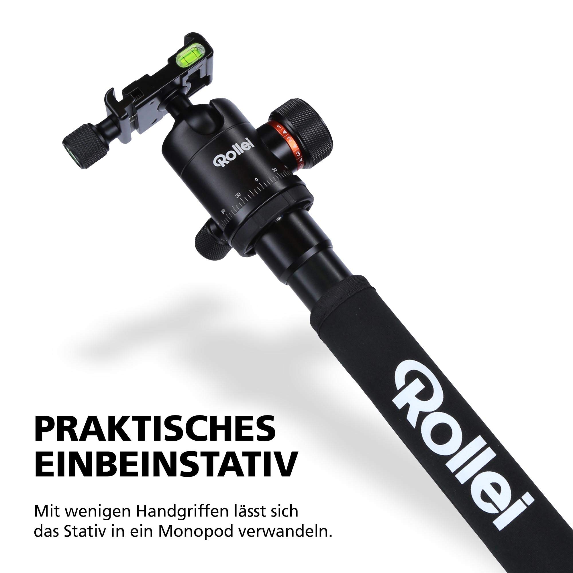 Rollei C5i Compact Aluminum Camera Tripod with Ball Head & Phone Holder - 156cm, 8KG Load, Travel Carry Bag - Portable Stand for DSLR, Mirrorless Cameras & Smartphones - Perfect for Travel, Vlogging & Photography