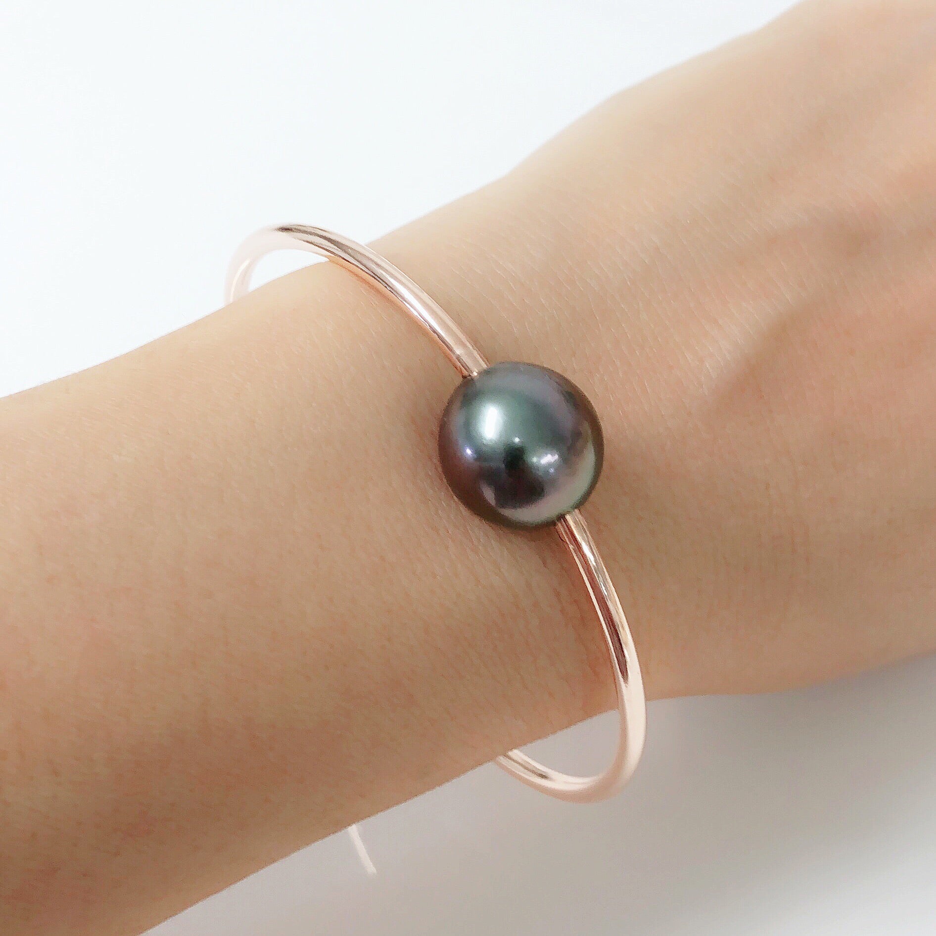 Tahitian Pearl Cuff Bracelet (B296) - Elegant Handmade Jewelry for Women, Perfect for Weddings, Parties & Special Occasions