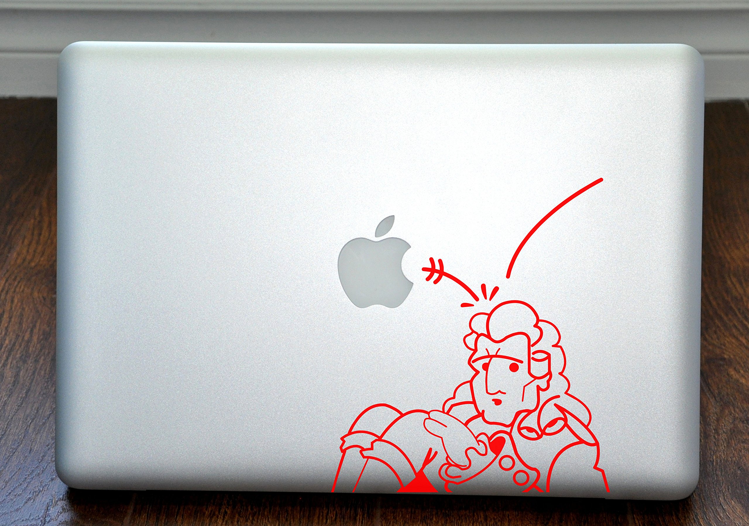 Isaac Newton Gravity Red Decal Sticker for 13 Inch Laptop - Premium Vinyl Skin for MacBook, Dell, HP - Perfect for Science Lovers & Students