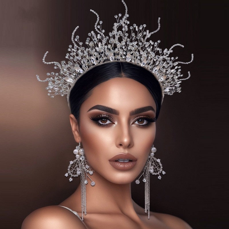 Elegant Rhinestone Wedding Tiara for Brides – Classic Bridal Headpiece for Weddings, Prom & Special Occasions