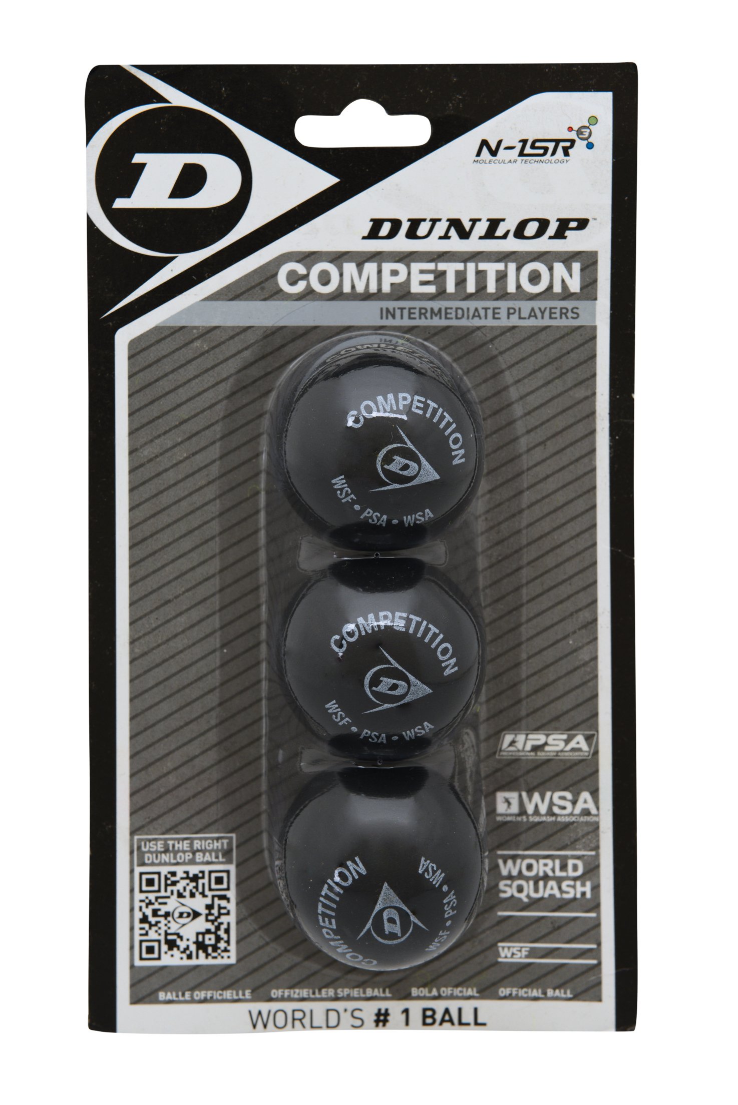 Dunlop Squash Balls Competition Yellow - Professional & Beginner Squash Balls for Training & Matches - Slow Speed for Better Control - Perfect for Indoor Court Play & Sports Clubs
