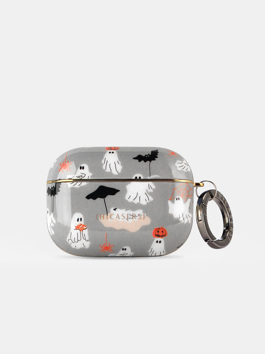 Iridescent Grey AirPods Case for Ghost Party - Stylish Protective Cover for AirPods Pro/1/2/3, Perfect for Halloween, Cosplay & Themed Parties