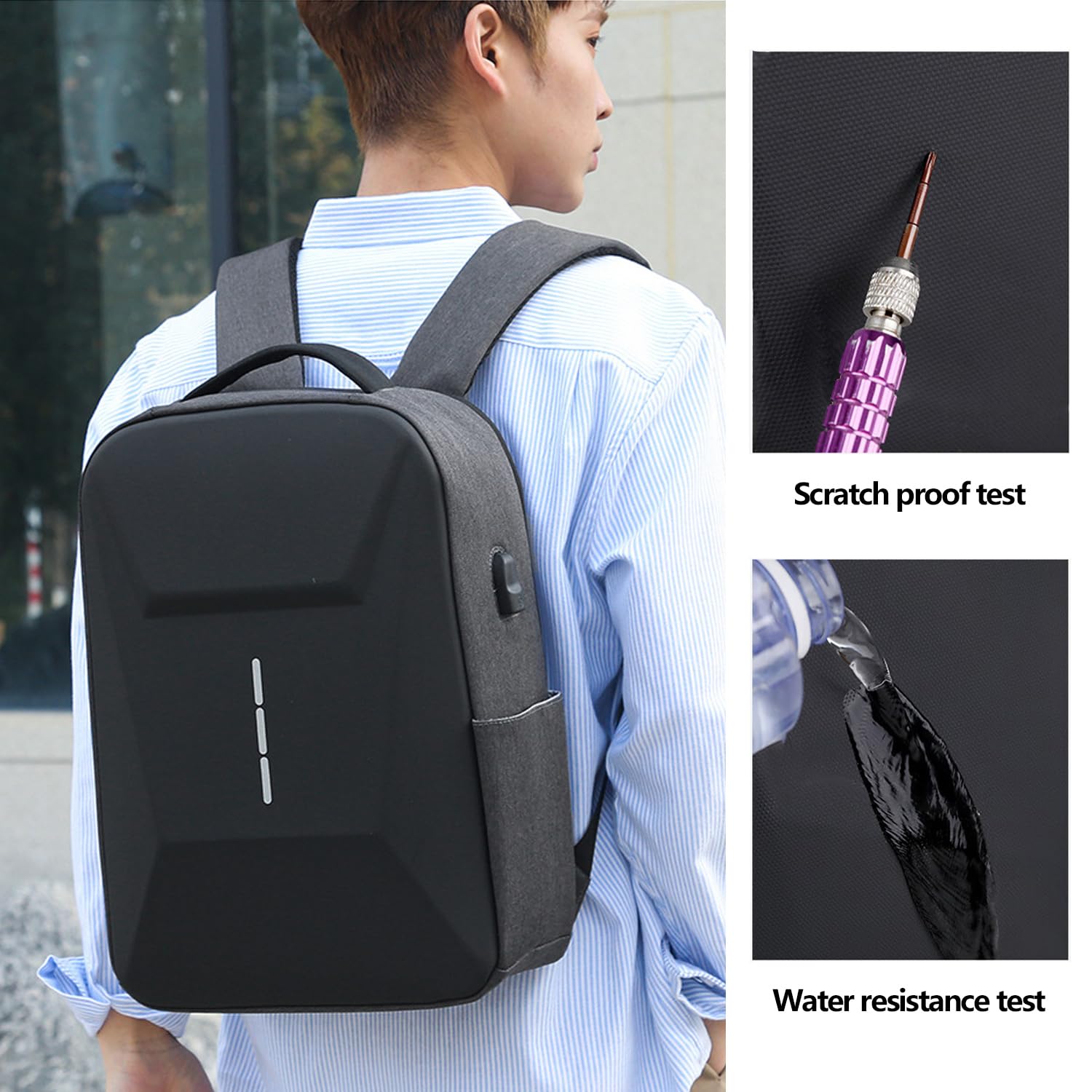 Starlink Mini Travel Backpack - Waterproof Storage Bag for Starlink Dish & Accessories with USB Charging Port & Combination Lock - Perfect for Outdoor Camping, Hiking & Business Travel (Gray)