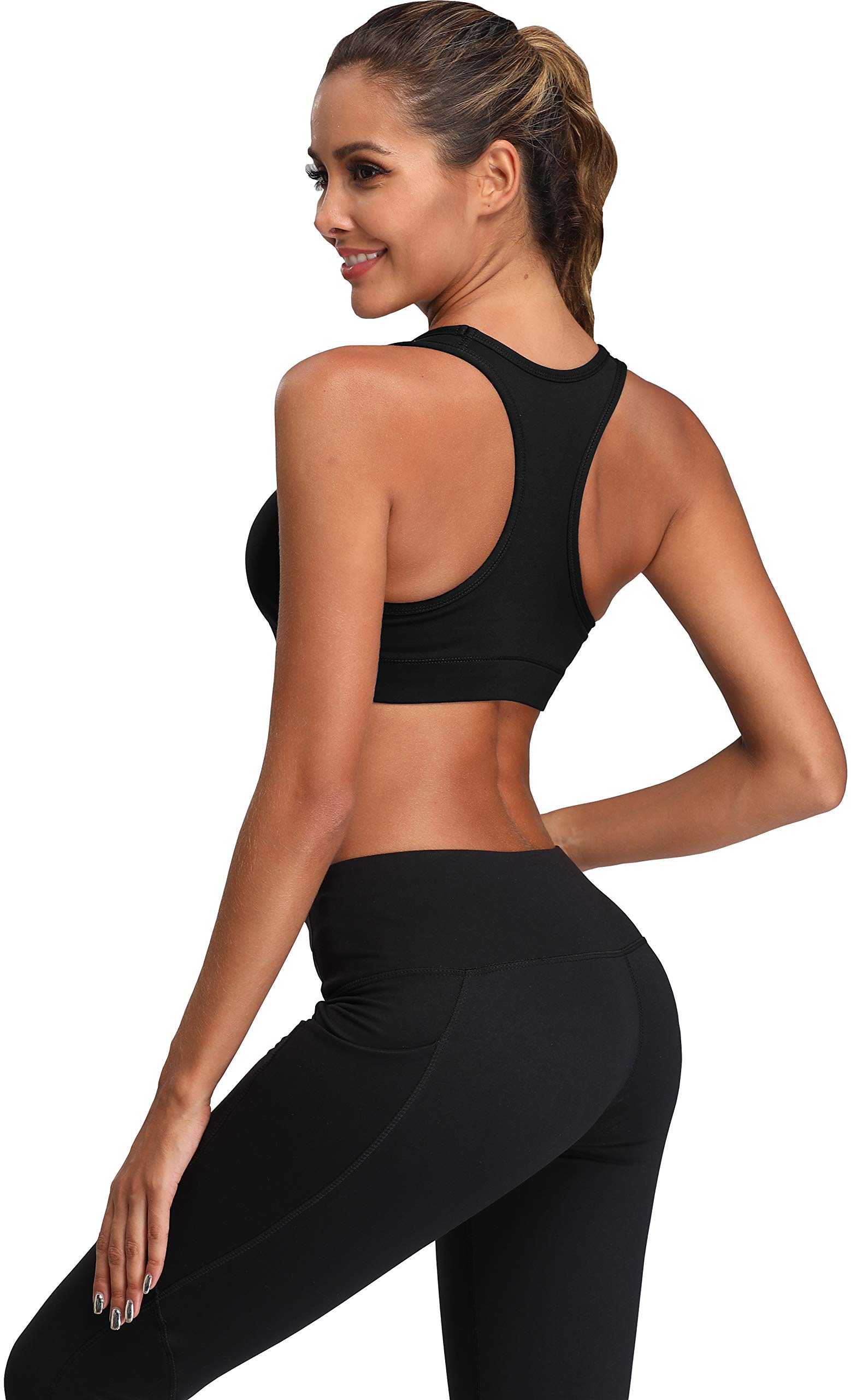 Oalka Women's Racerback Sports Bra - High Support Workout Running Yoga Bras for Active Women | Perfect for Gym, Fitness Training & Daily Wear