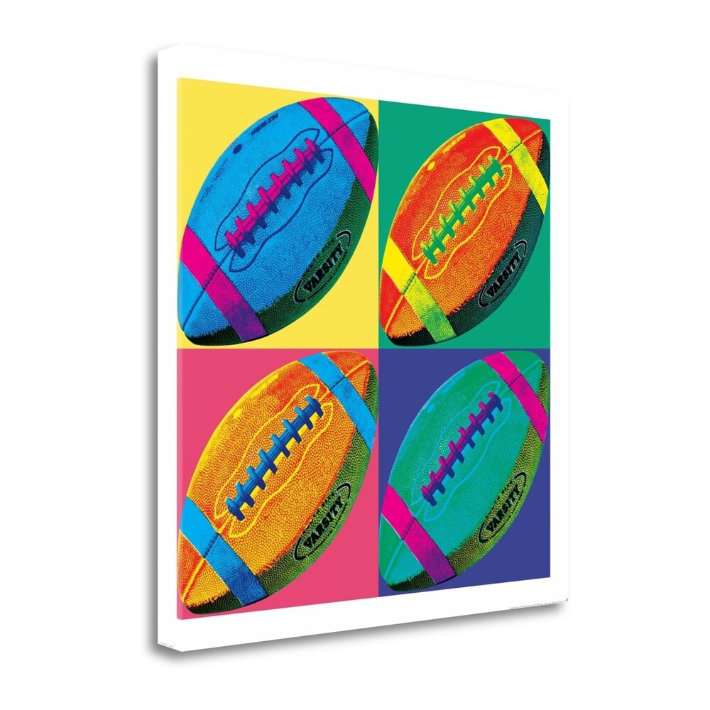 Wild Apple Portfolio Ball Four Football Giclee Print on Gallery Wrap Canvas - Perfect for Sports Lovers, Game Room Decor, and Football Fan Gifts