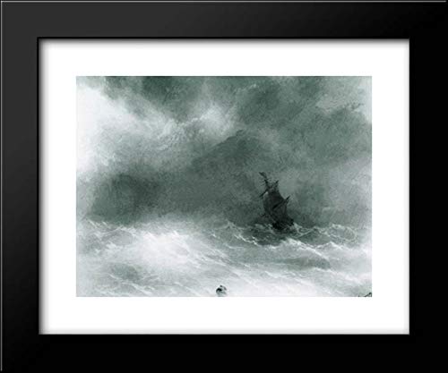 Ivan Aivazovsky Framed Art Print 24x20 - Stormy Seascape Wall Decor for Living Room, Office & Coastal Home Decor