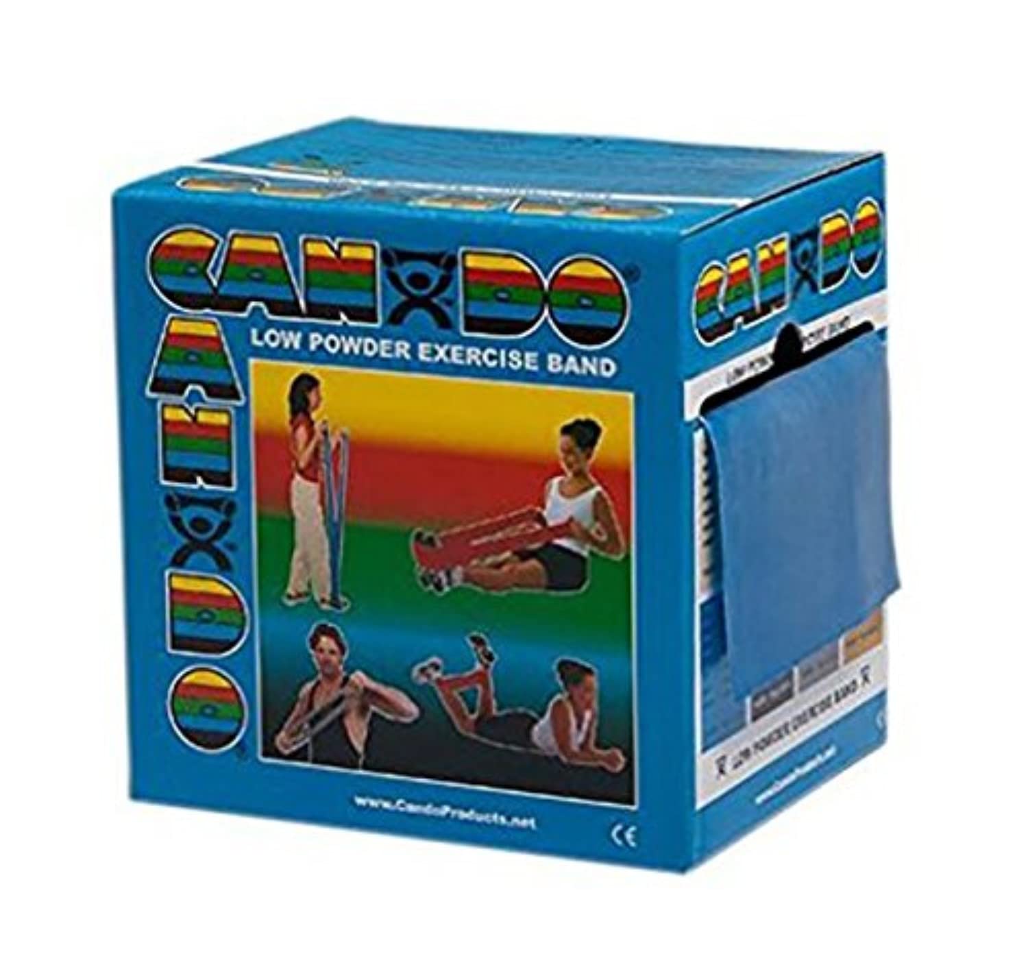**CanDo 10/24/20149 Fabrication Enterprises Low-Powder Exercise Band – 50-Yard Length – Latex-Free Resistance Bands for Physical Therapy, Home Workouts & Rehabilitation (Clinic Dispenser Box Included)**