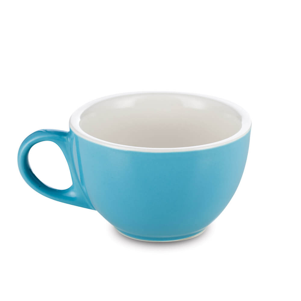 Premium Espresso Parts Porcelain Cappuccino Cup & Saucer Set - 6oz/195ml, Elegant Blue - Perfect for Home Coffee Bars, Cafes & Italian-Style Espresso Drinks