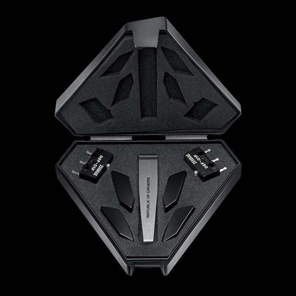 ASUS ROG Pugio II Wireless/Wired RGB Gaming Mouse - 16000 DPI, Optical Sensor, 2.4GHz/Bluetooth/USB - for PC Gaming, Esports & Office Work