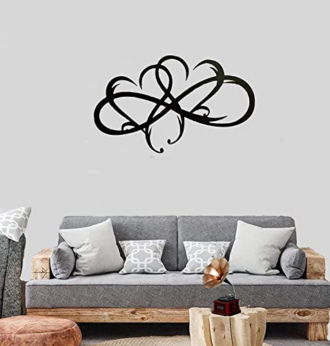 Eternity Infinity Double Heart Metal Wall Art - Black Romantic Sculpture for Living Room & Home Decor - Perfect Gift for Couples & Lovers - Ideal for Valentine's Day, Anniversary & Wedding Decorations
