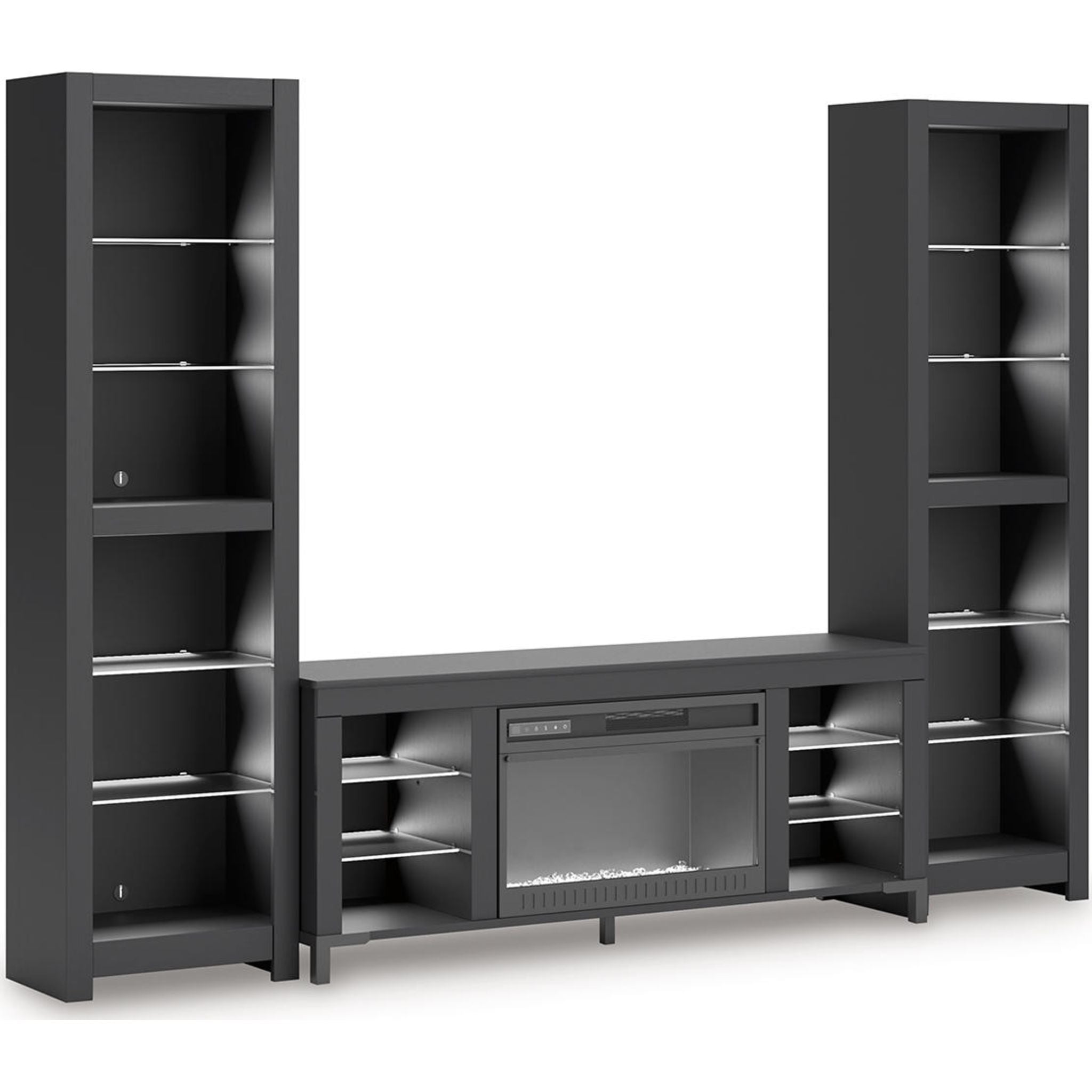 Cayberry Entertainment Center with Electric Fireplace - Modern TV Stand for Living Room, Bedroom & Home Theater