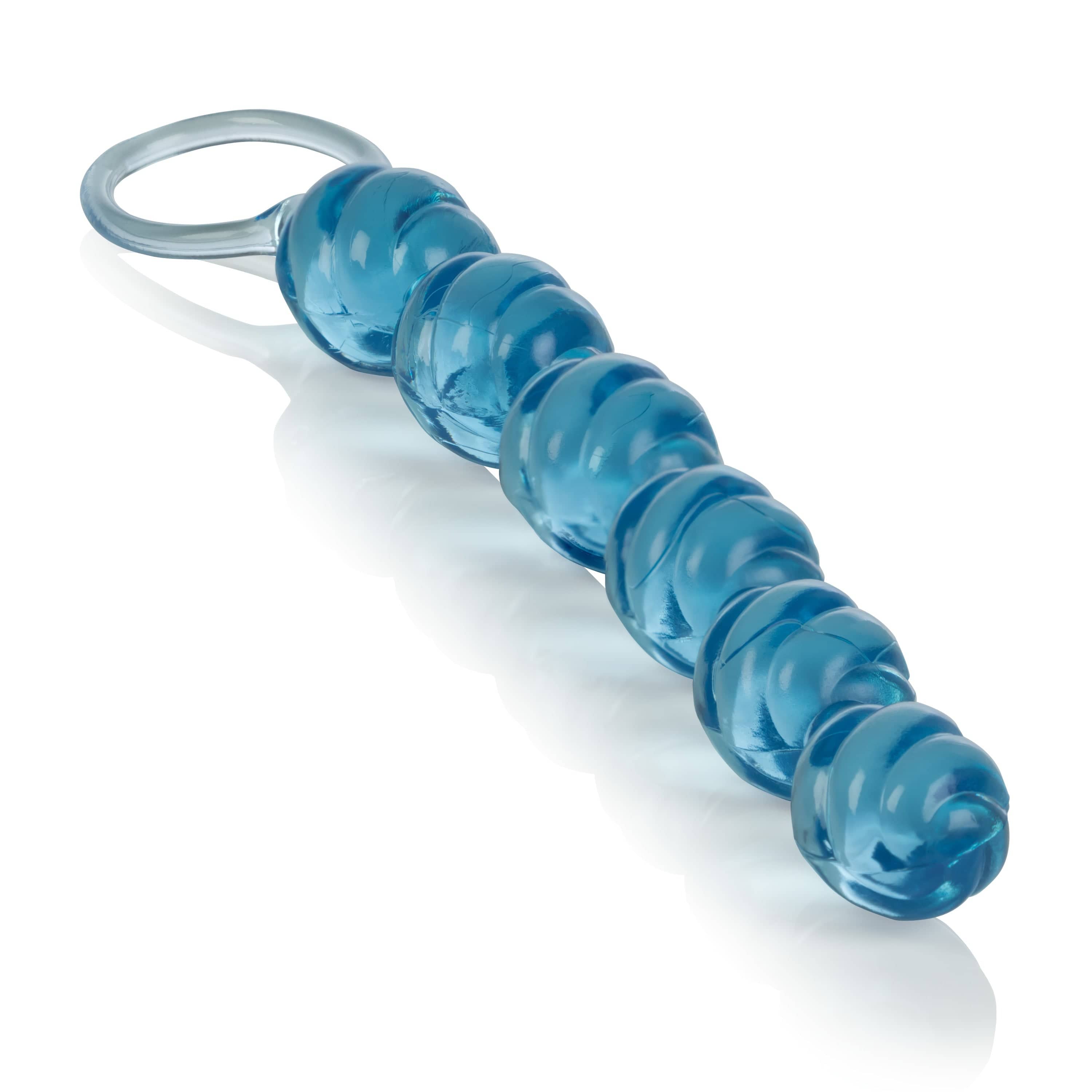 Swirl Pleasure Beads - Blue Graduated Flexible Silicone Beads for Enhanced Sensation | Perfect for Couples Play & Solo Exploration