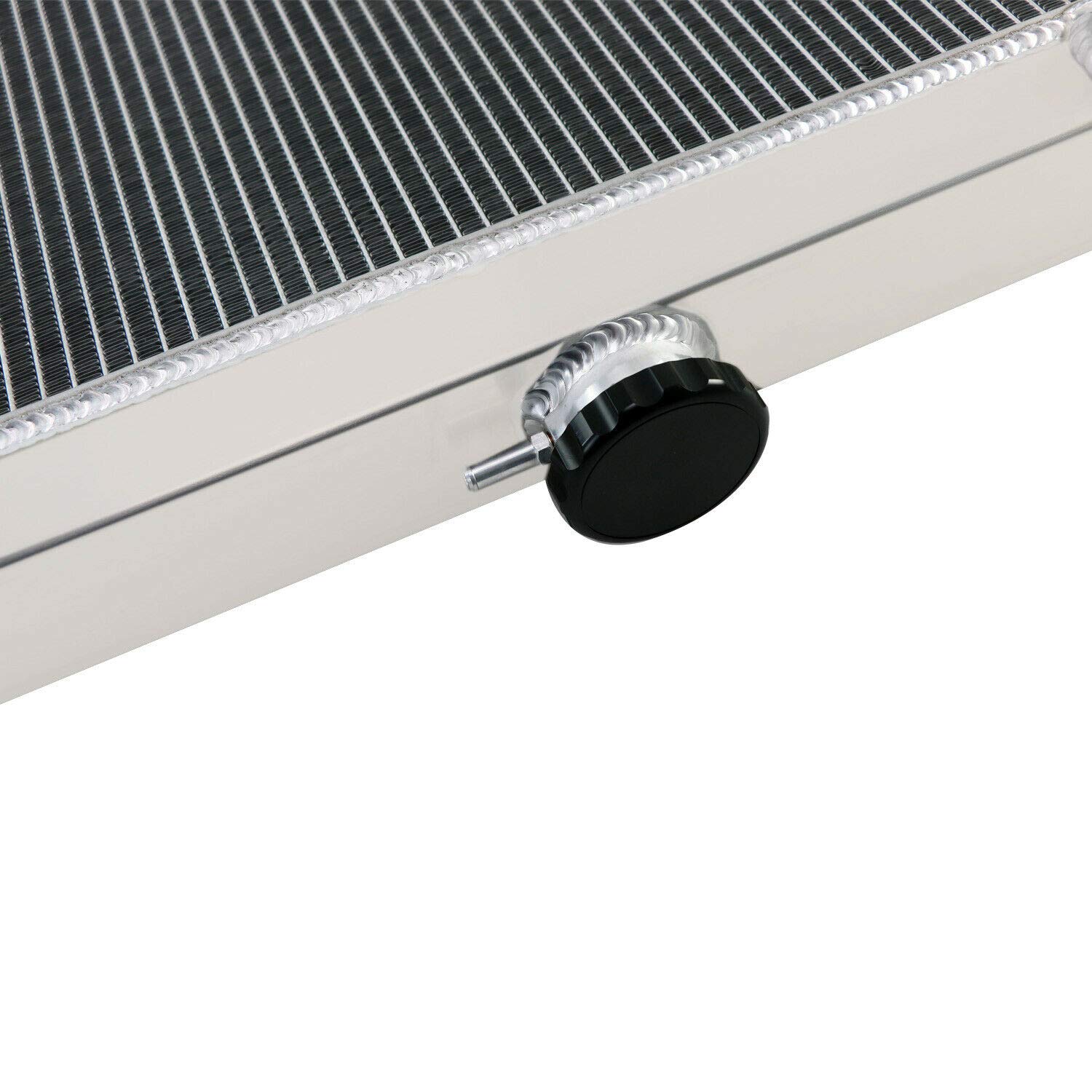 62MM 4 Row Aluminum Radiator for 1970-1973 Dodge Charger Challenger Barracuda Coronet & Plymouth Satellite V8 - Complete Cooling Kit with Electric Fan Shroud & Thermostat - Perfect for Classic Car Restoration & High-Performance Upgrades