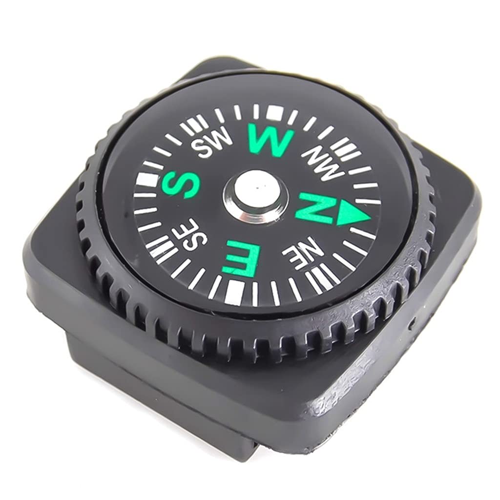 5pcs Mini Watch Strap Button Compass - Survival Bracelet Accessory for Outdoor Hiking, Camping, Backpacking & Emergency Navigation | Compact Pocket Compass for Adventure Gear