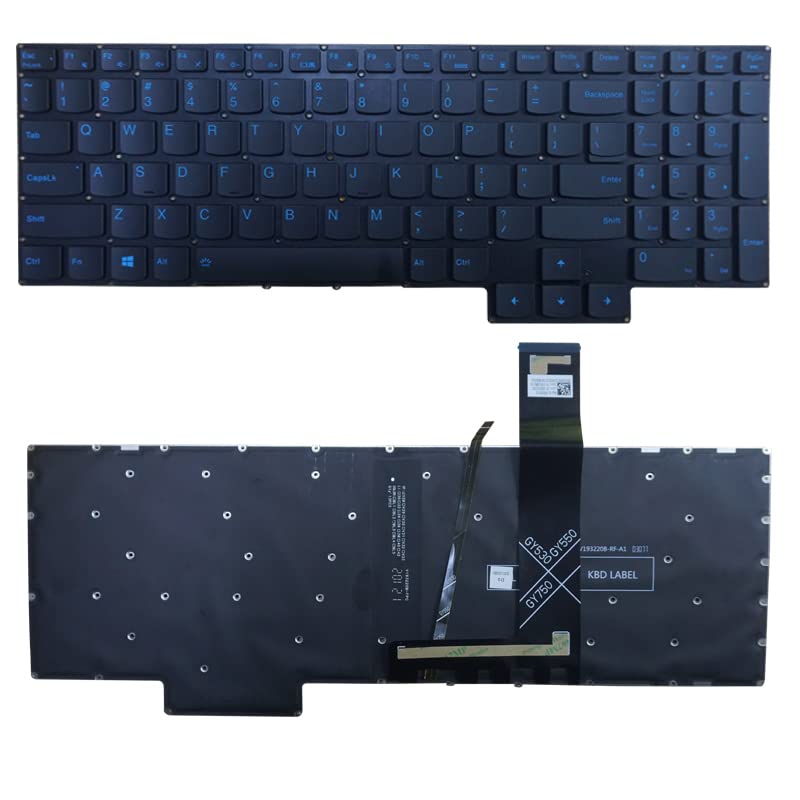 Original Lenovo Ideapad Gaming 3 Backlit Keyboard Replacement - Compatible with 15ARH05, 15IMH05, 15ACH, GY530, GY550, GY570 Models - Blue LED Backlight (Perfect for Gaming, Coding & Low-Light Typing)