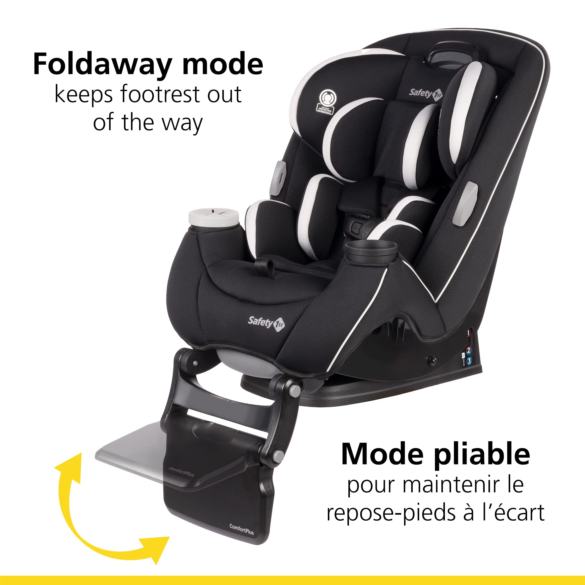 Safety 1st Grow and Go Extend 'N Ride All-in-One Convertible Car Seat - 3-in-1 Rear/Front Facing & Booster Seat for Infants to Toddlers (Mineshaft Gray) - Perfect for Travel, School Runs & Family Road Trips