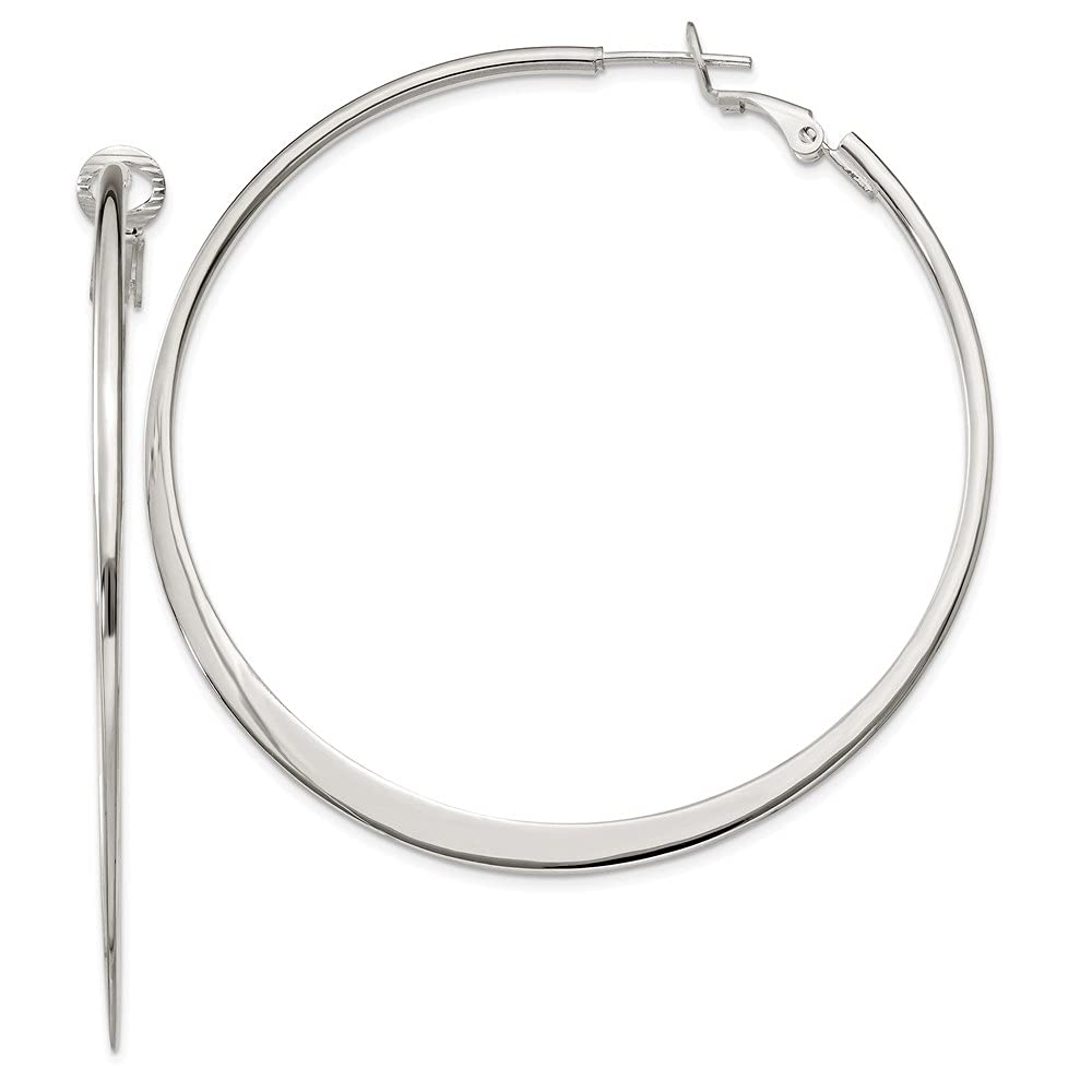 925 Sterling Silver Large Round Hoop Earrings for Women - 2.32 Inch Diameter Dangle Earrings | Hypoallergenic Fashion Jewelry Gift | Perfect for Parties, Weddings & Everyday Wear