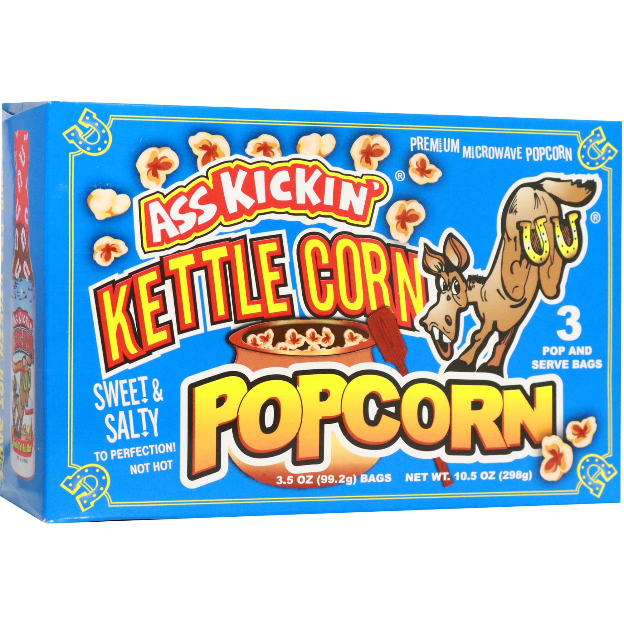 KICKIN’ Kettle Corn Microwave Popcorn - 6 Pack - Sweet & Salty Gourmet Snack - Perfect for Movie Nights, Parties & Gifts