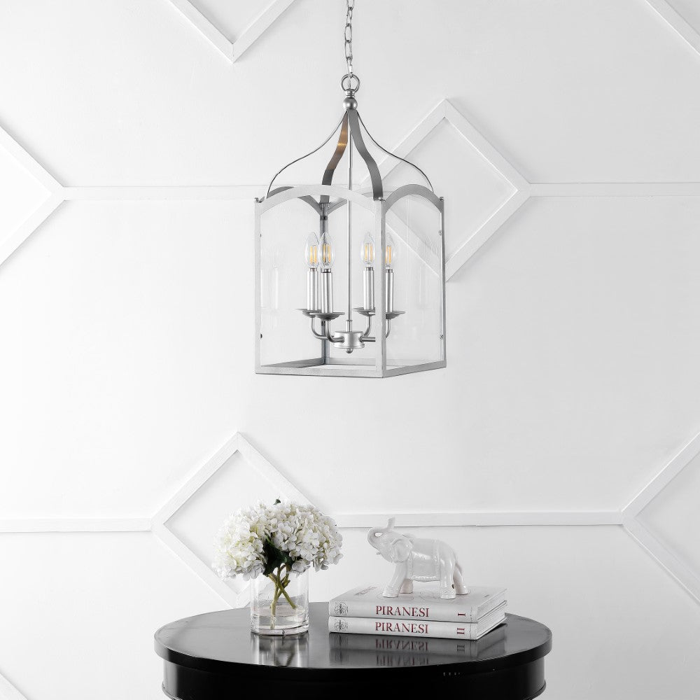 Ruth 11 Traditional Classic Lantern LED Pendant Light - Metal & Glass Ceiling Fixture for Dining Room, Bedroom, or Porch Lighting