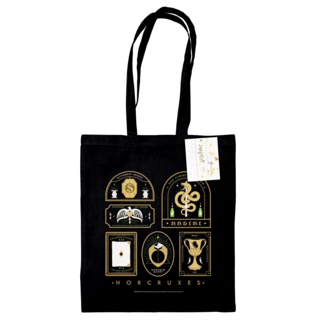 Harry Potter Horcruxes Black Tote Bag - Stylish & Durable Book Lover Gift for Shopping, Work & School
