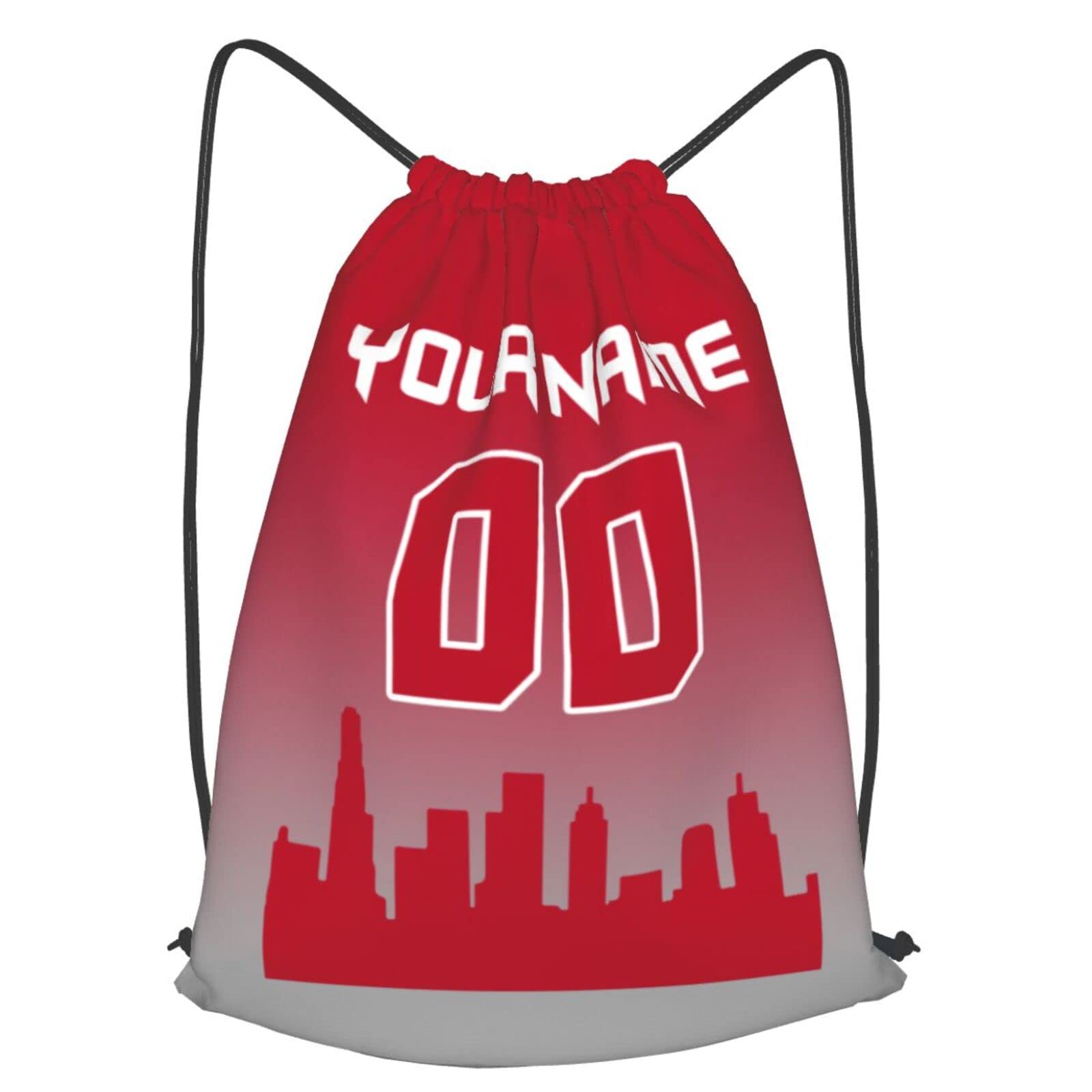 Custom Baseball City Drawstring Backpack - Personalized Name & Number Sports Gym Bag for Men & Women | Perfect for Baseball Games, Gym Workouts & School Activities