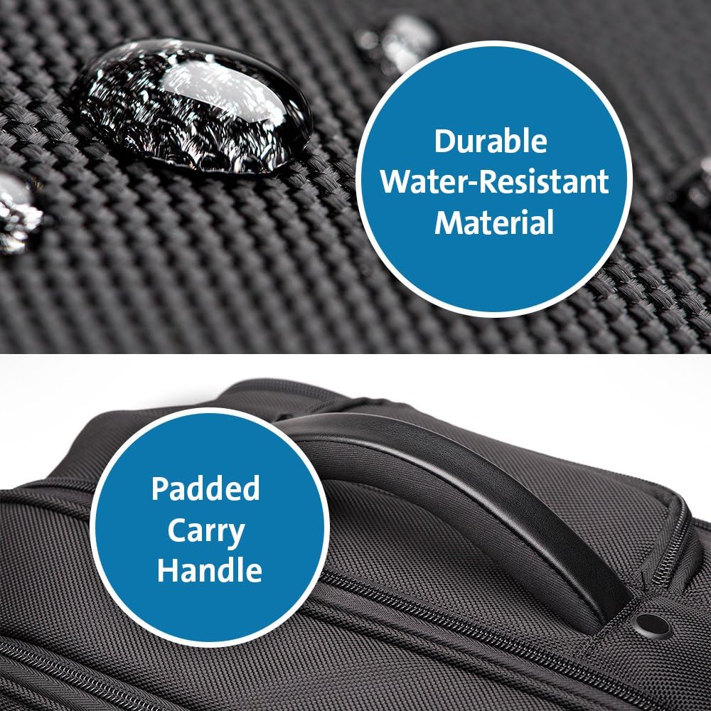 Kensington K60384WW Contour 2.0 Pro Overnight Laptop Spinner Backpack - 17.3 Inch Business Travel Laptop Bag with USB Charging Port, Water Resistant & TSA Friendly for Work, School & Commuting