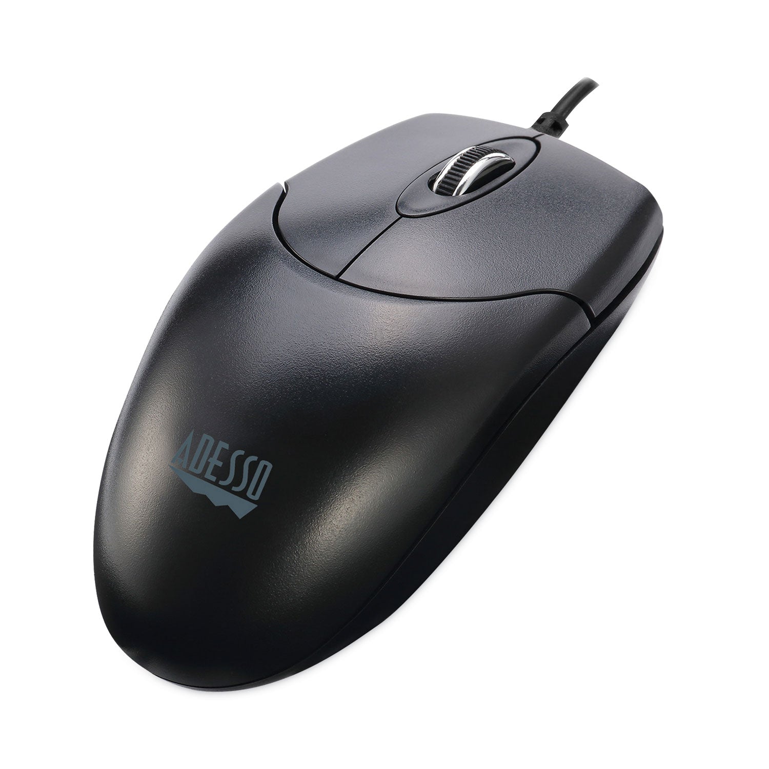 Adesso 3-Button USB Optical Mouse with Scroll Wheel - Ergonomic Ambidextrous Design for Left & Right Hand Use - Compatible with Windows/Mac/Laptop/Desktop - Perfect for Office, Gaming & Home Use (Black)