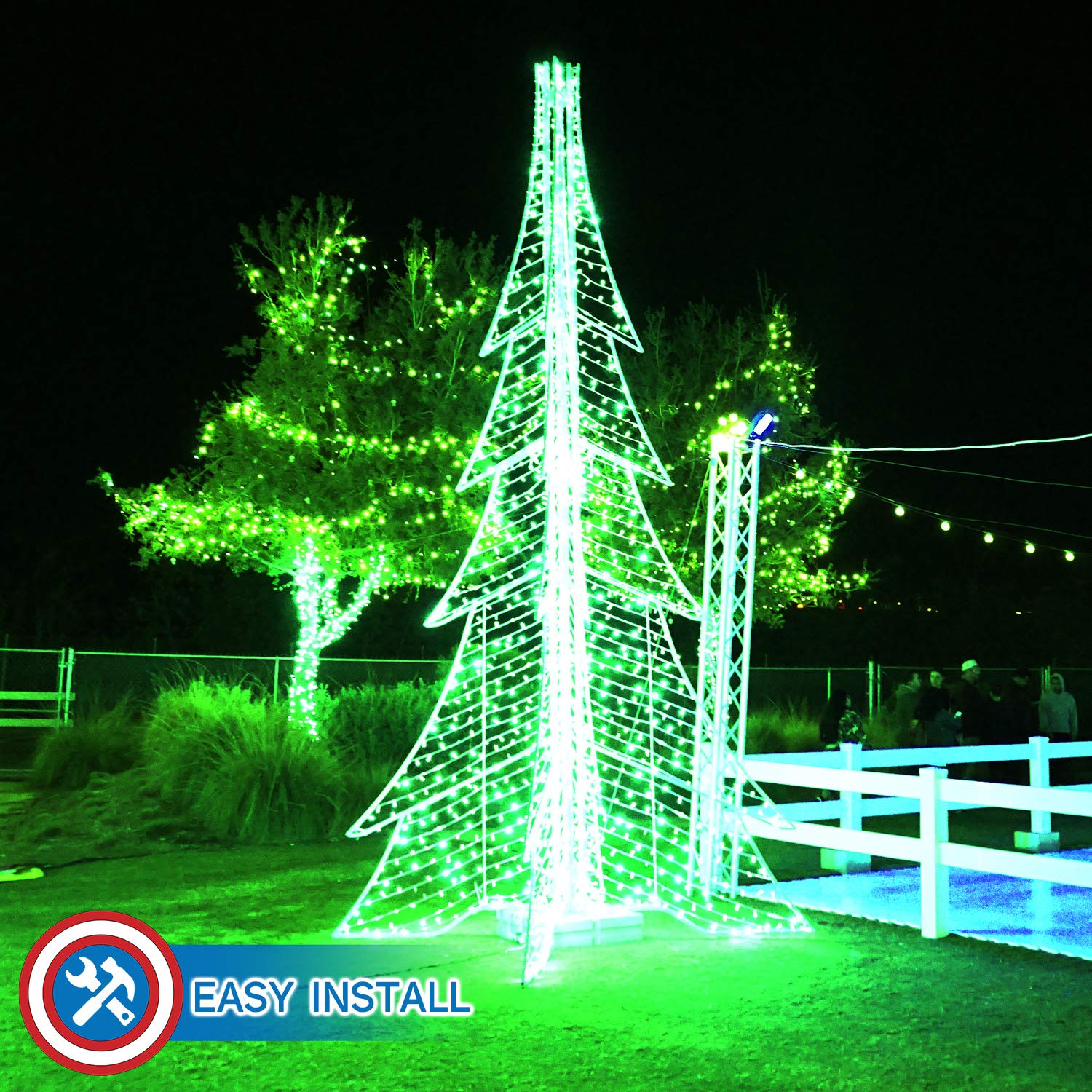 Russell Decor 200ft/60m LED Rope Lights - Waterproof Flexible String Tube Lights for Indoor & Outdoor Decor - Perfect for Saint Patrick's Day, Wedding, Backyard, Patio, Deck & Party Lighting (Green)