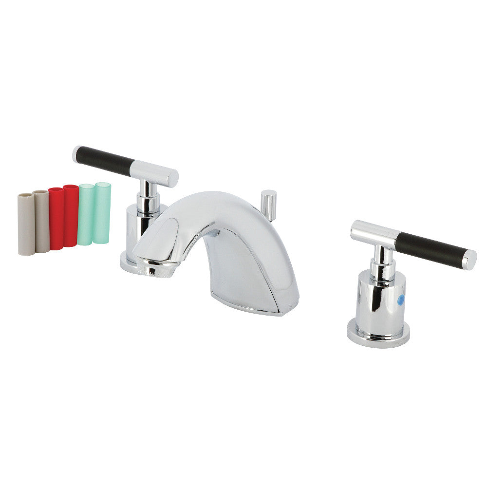 Kingston Brass FB8955CKL Kaiser Widespread Bathroom Faucet with Pop-Up Drain - Elegant 8-Inch Centerset Bathroom Sink Faucet for Vanity, Powder Room & Guest Bath Installation