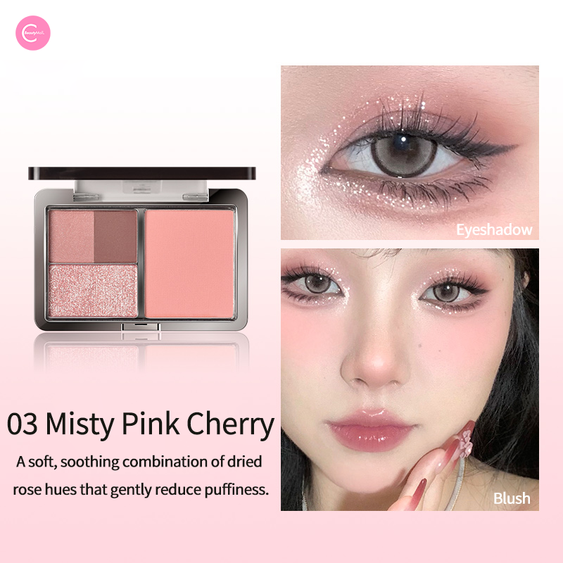 CCSHEER 4-in-1 Mini Eye & Cheek Palette - Neutral Matte & Shimmer Makeup Set for Eyeshadow, Blush, Highlighter & Contour - Perfect for Everyday Wear & Professional Makeup Looks