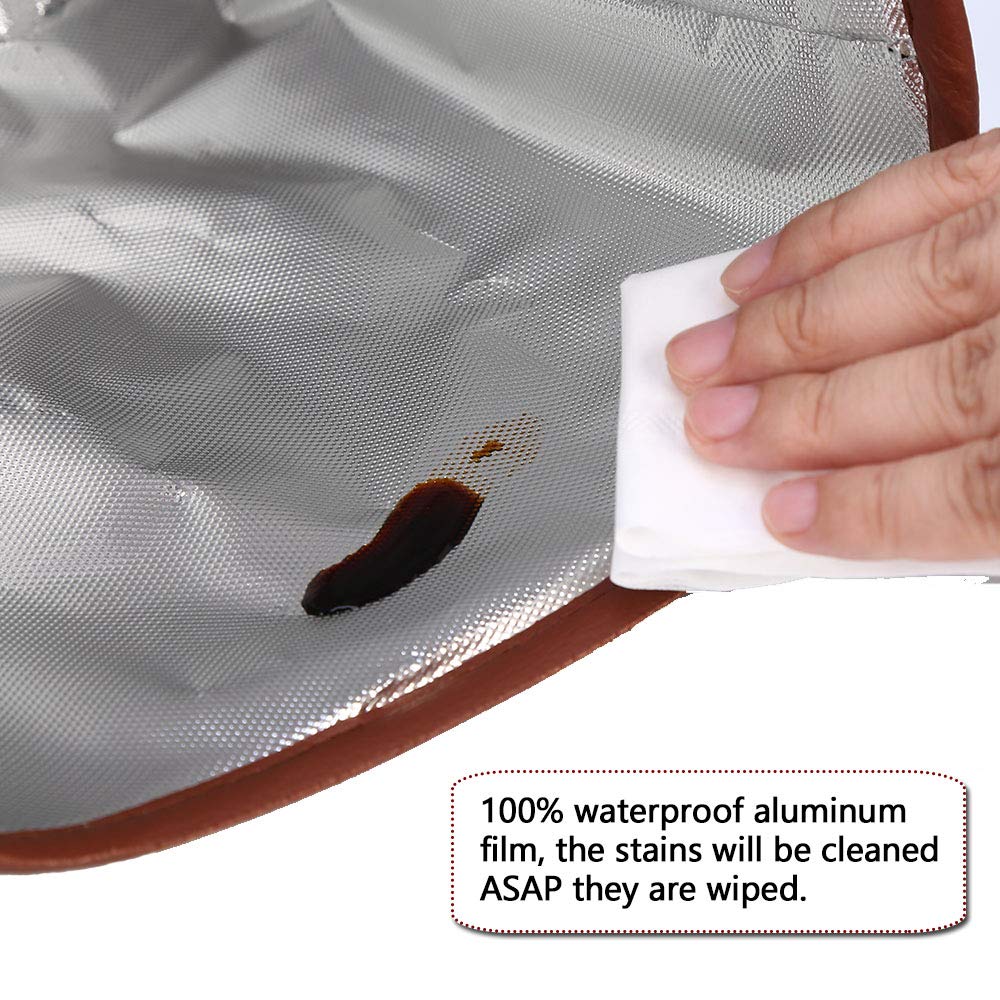 HerMia Hanging Car Trash Can - Premium PU Leather Waterproof Auto Garbage Bin for Travel, Outdoor & Vehicle Use - Perfect for Road Trips, Camping & Commuting (Black)